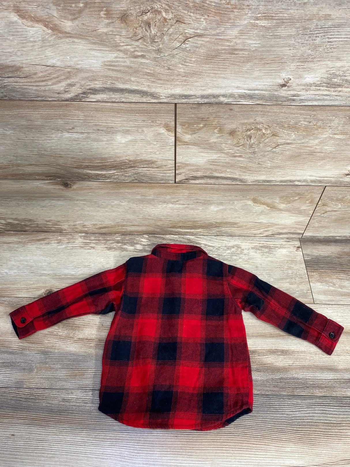 Old Navy Plaid Button Up Flannel Red sz 18-24m