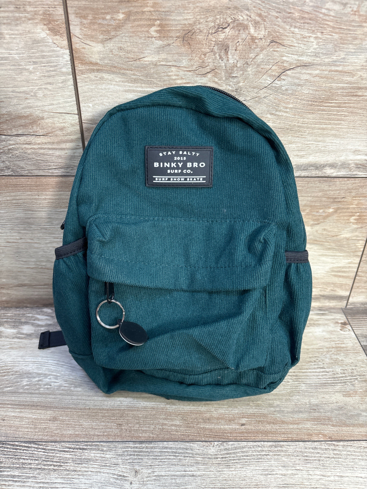 Binky Bro Toddler Backpack Green Corduroy