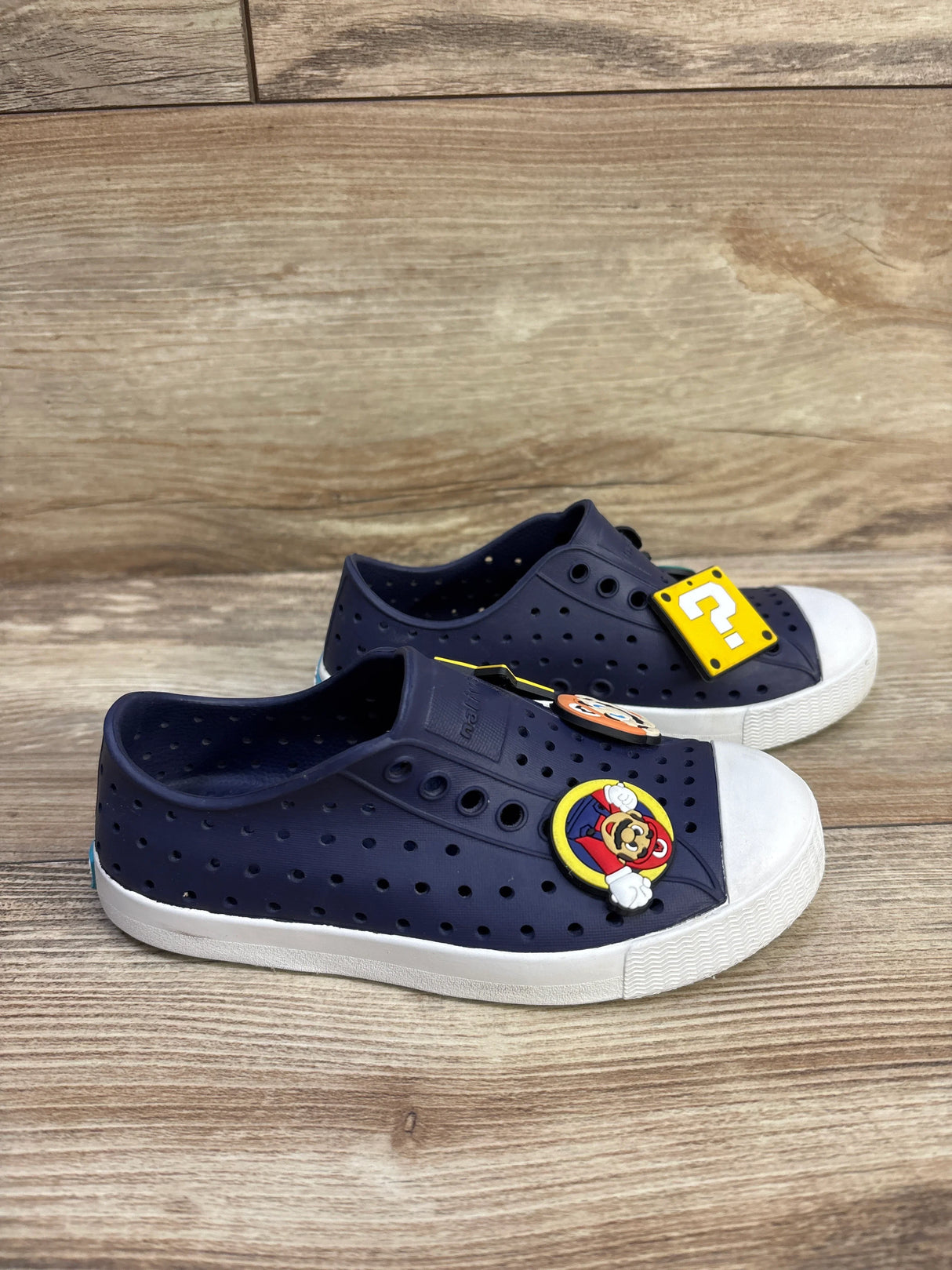Native Jefferson Slip On & Jibbitz Shoes Blue sz 11c