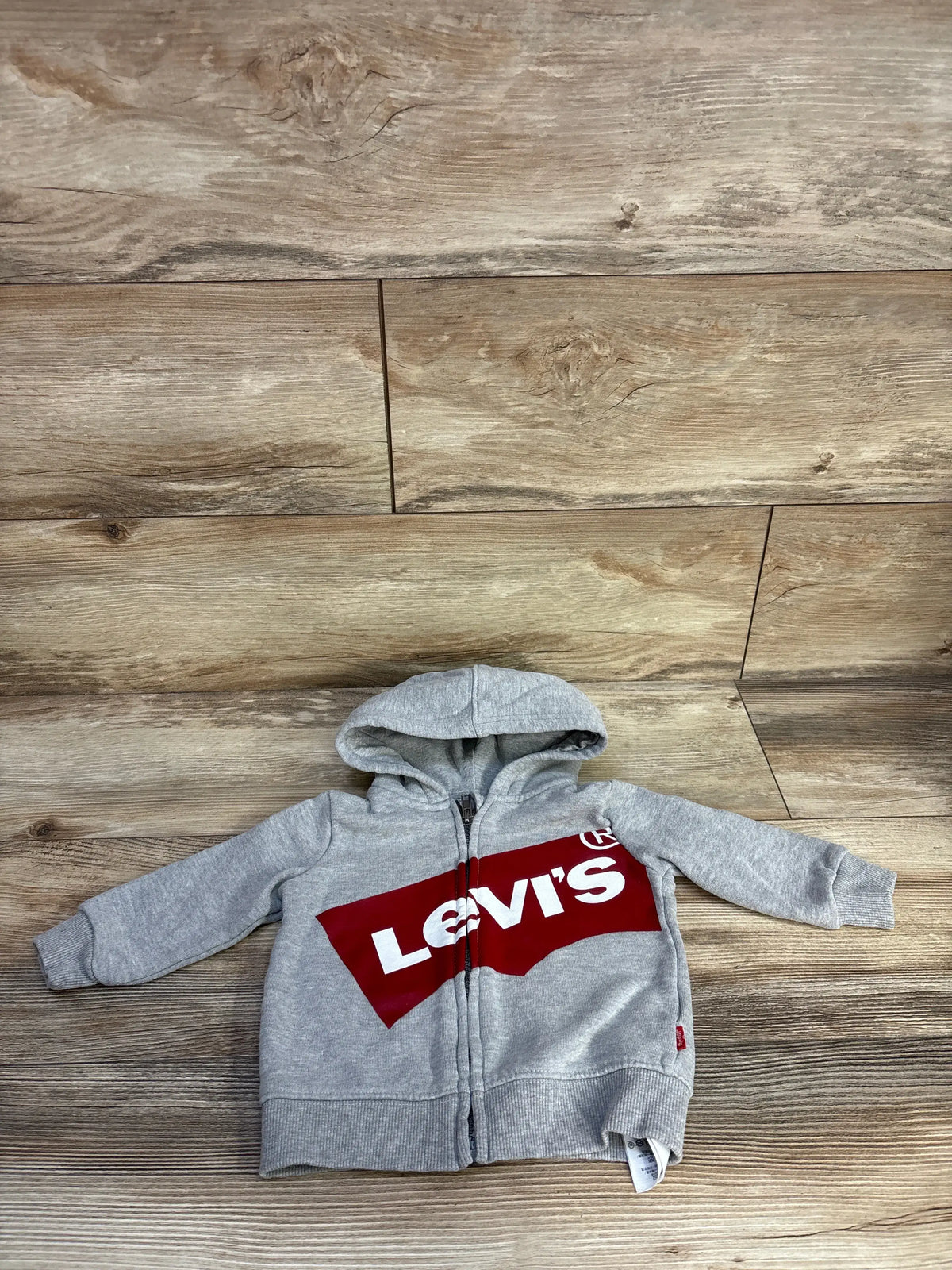 Grey Me n Mommy To Be full zip hooded baby jacket with red and white graphic logo