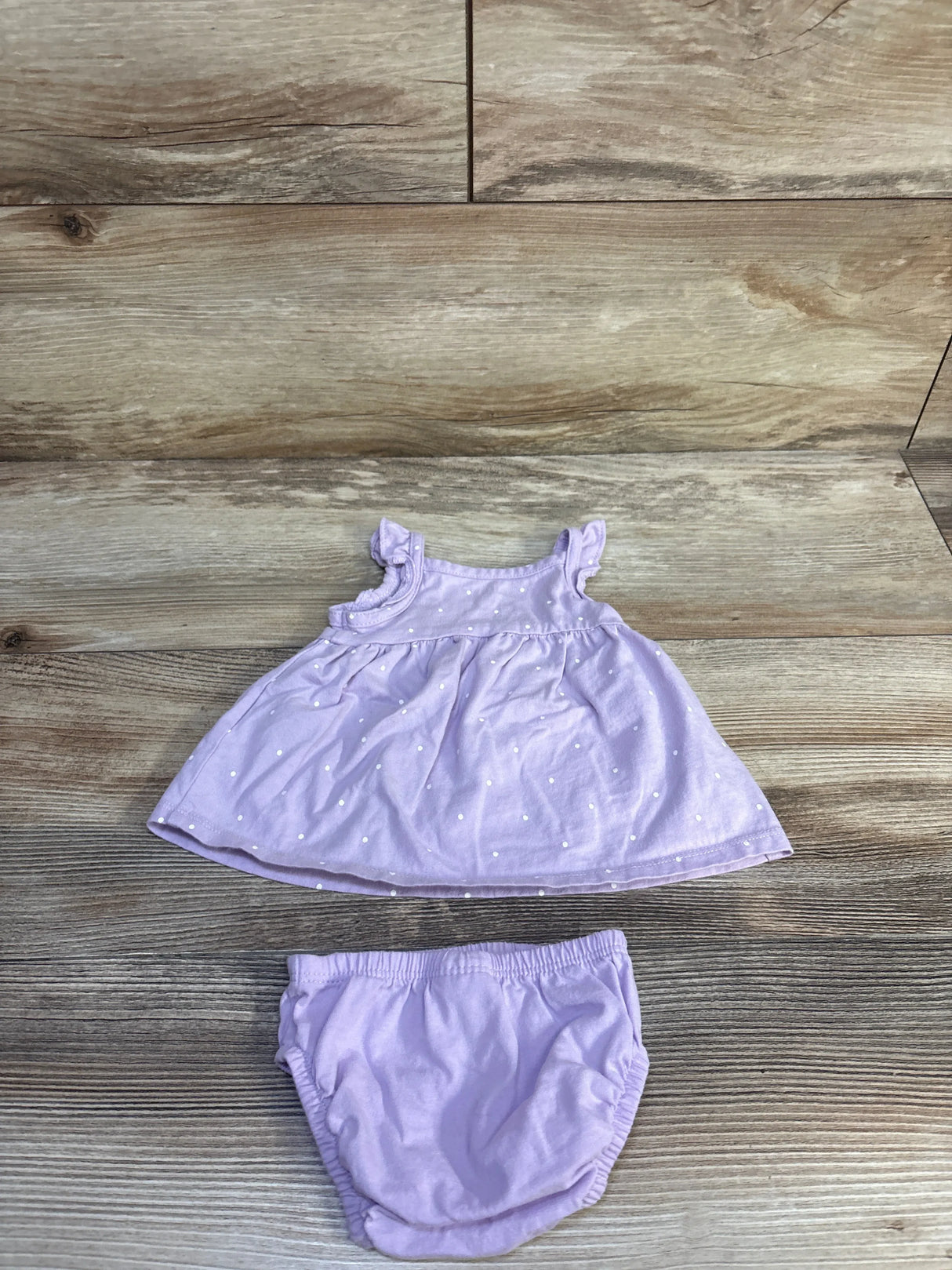 Carter's 2pc Pokka Dot Butterfly Tank Dress & Bloomer Purple sz Newborn