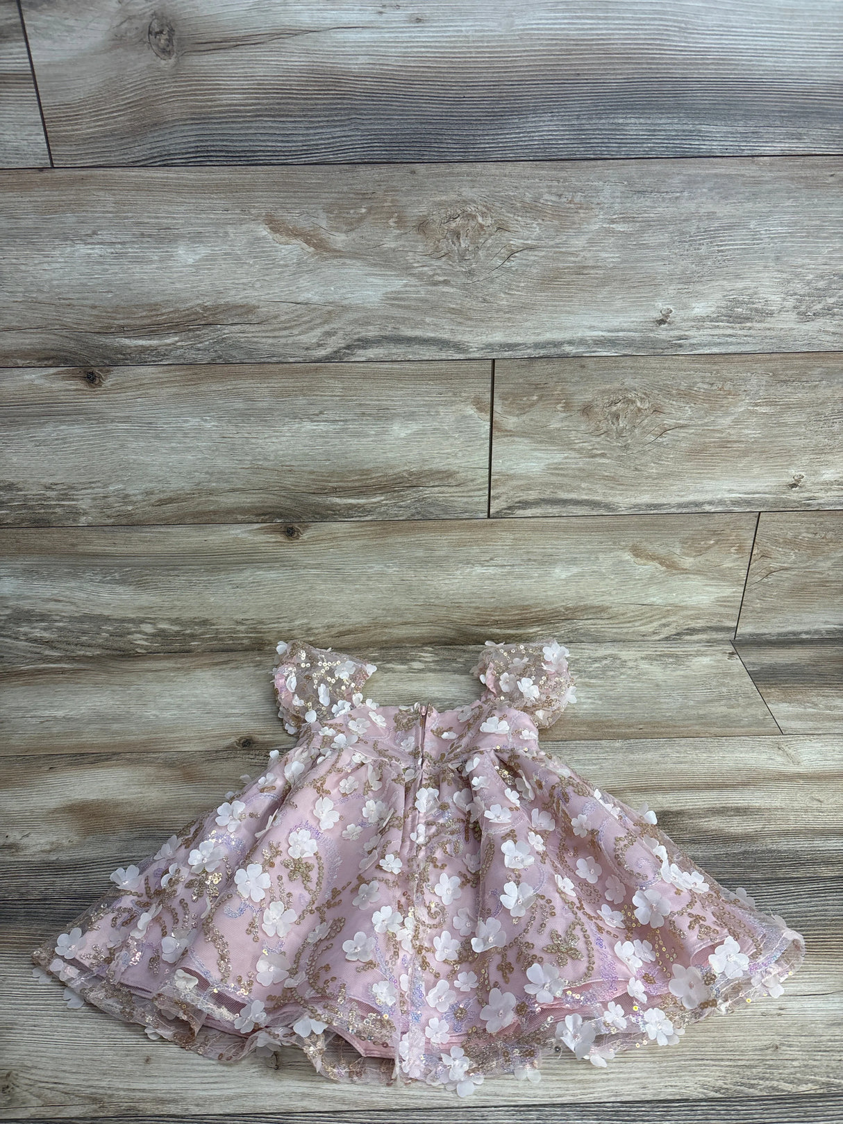 Rare Editions Textured Sequence Dress Pink sz 2T