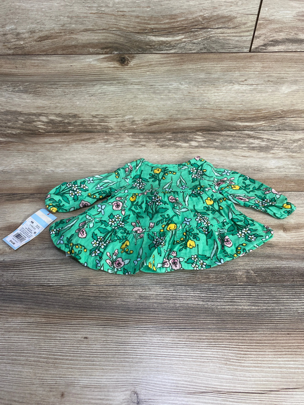 NEW Cat & Jack Floral Henley Dress & Bloomers Green sz Newborn - Me n Mommy To Be