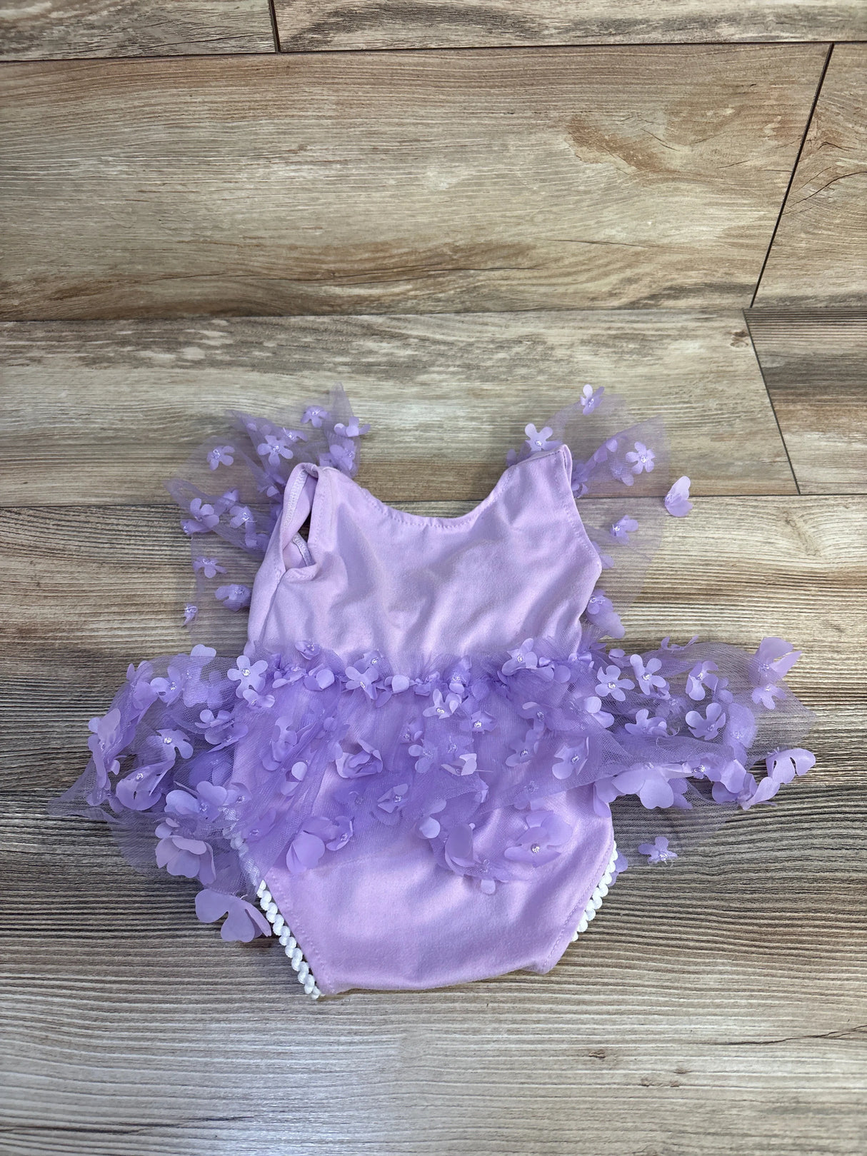 Shein Floral Tulle Bubble Romper Purple sz 0-1m
