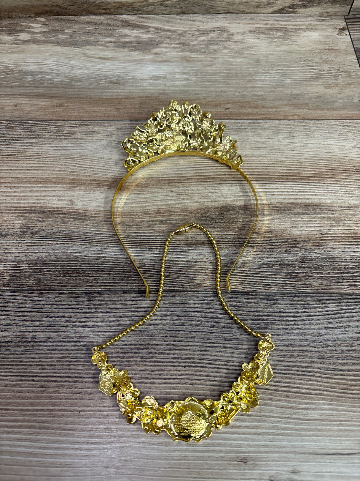Disney Store Princess Belle 2pc Tiara Headband & Necklace Set