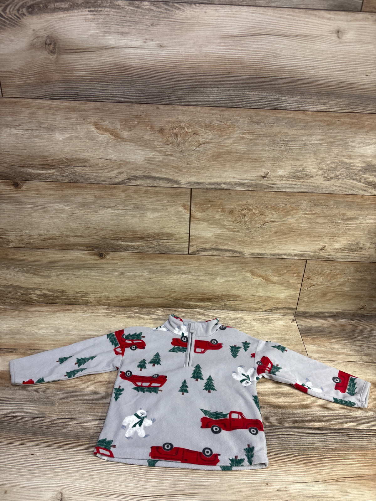 Child Of Mine Christmas Quarter-Zip Fleece Sweatshirt Grey sz 2T