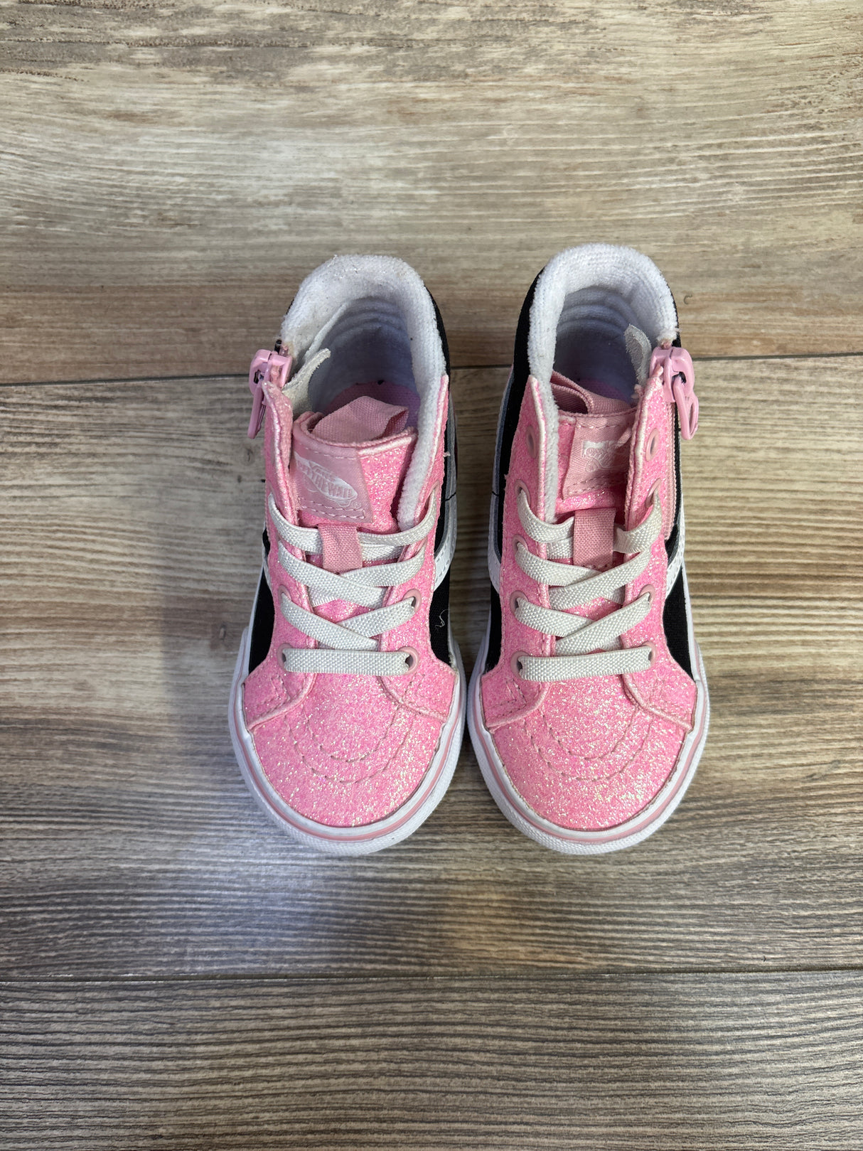 Vans Sk8-Hi Reissue Side Zip Glitter Shoe Pink sz 5.5c