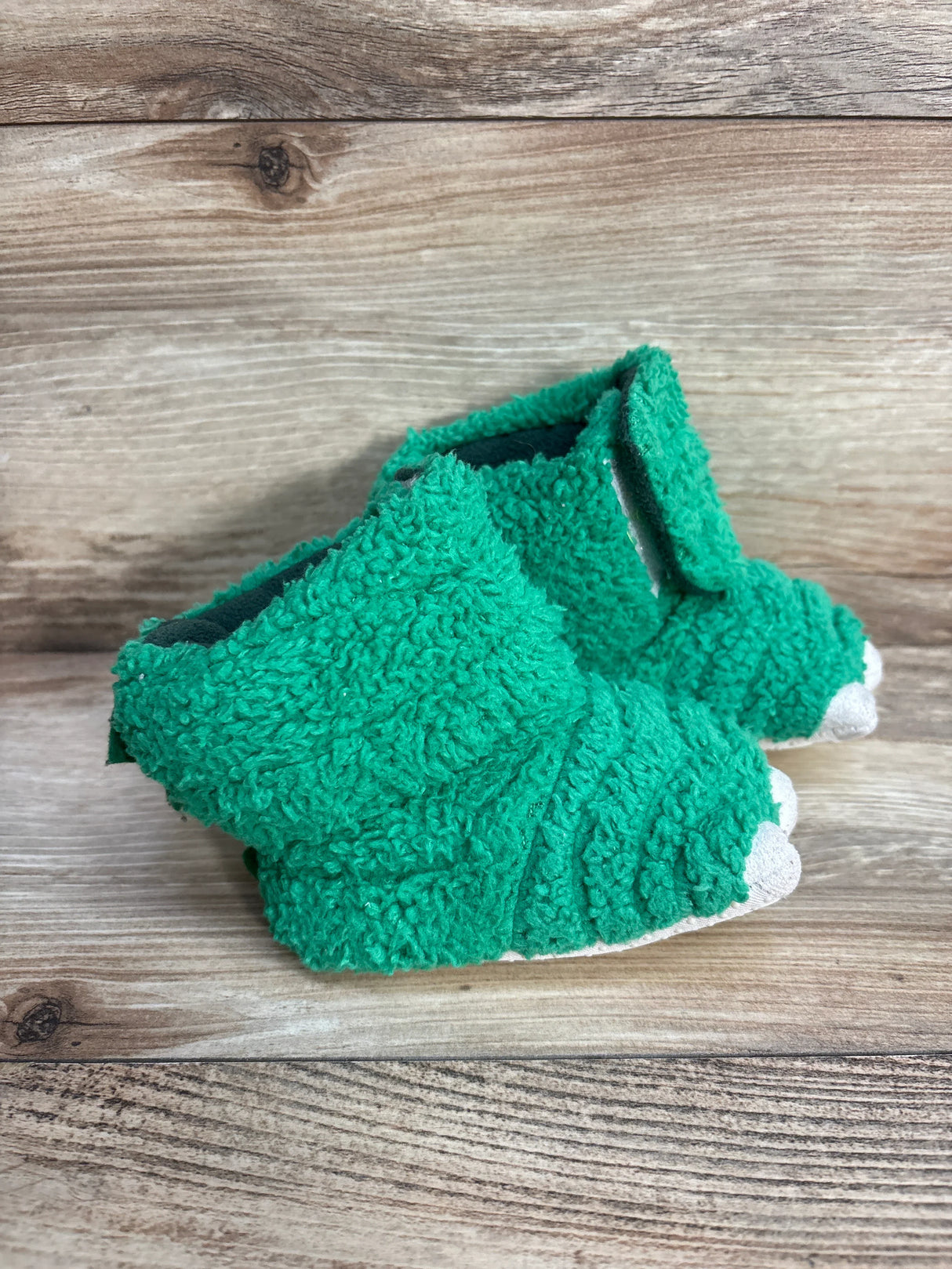 Sherpa Dinosaur Claw Slippers Green One Size