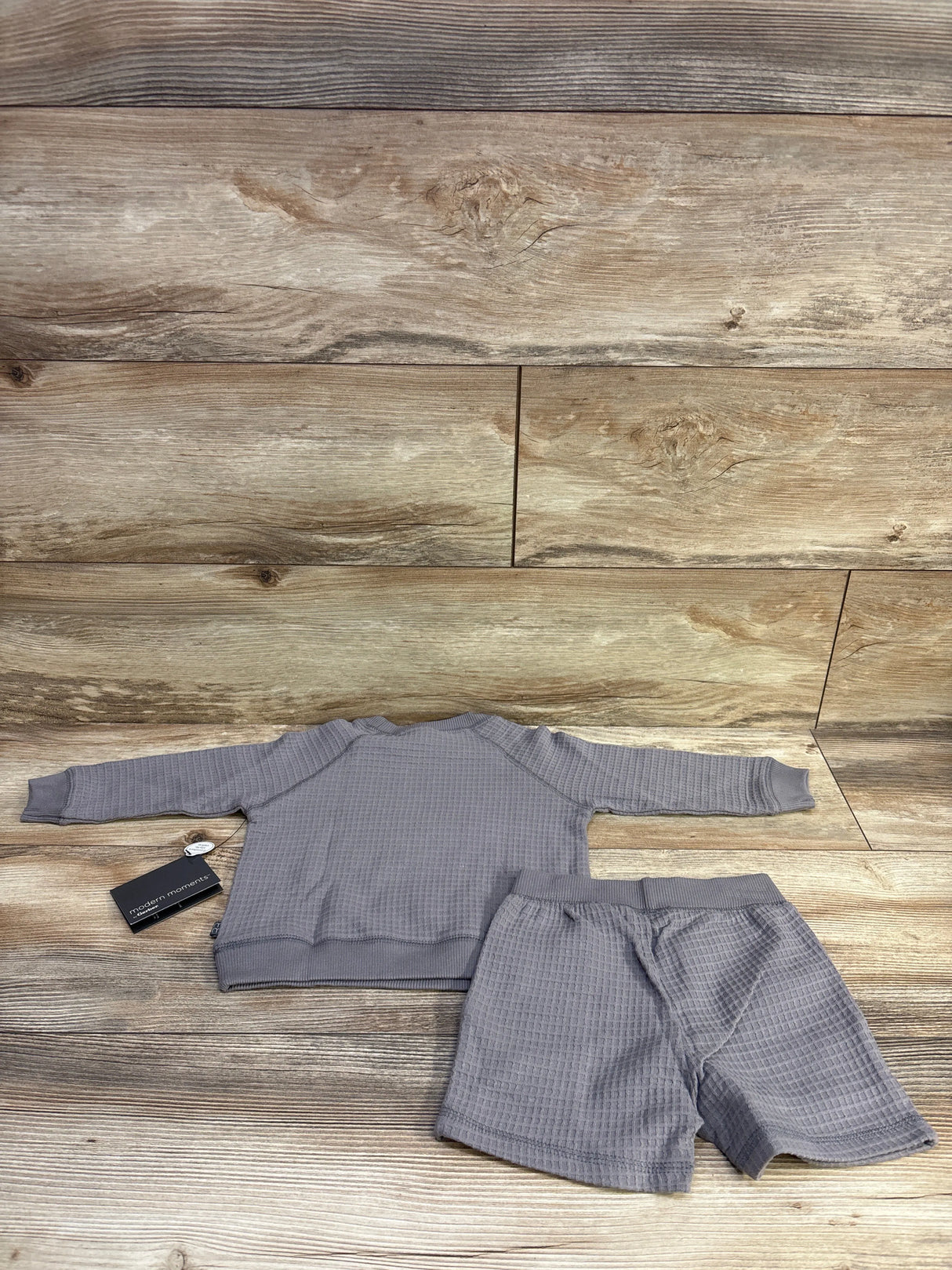 NEW Modern Moments 2pc Pullover Sweatshirt & Shorts Set Grey sz 12m