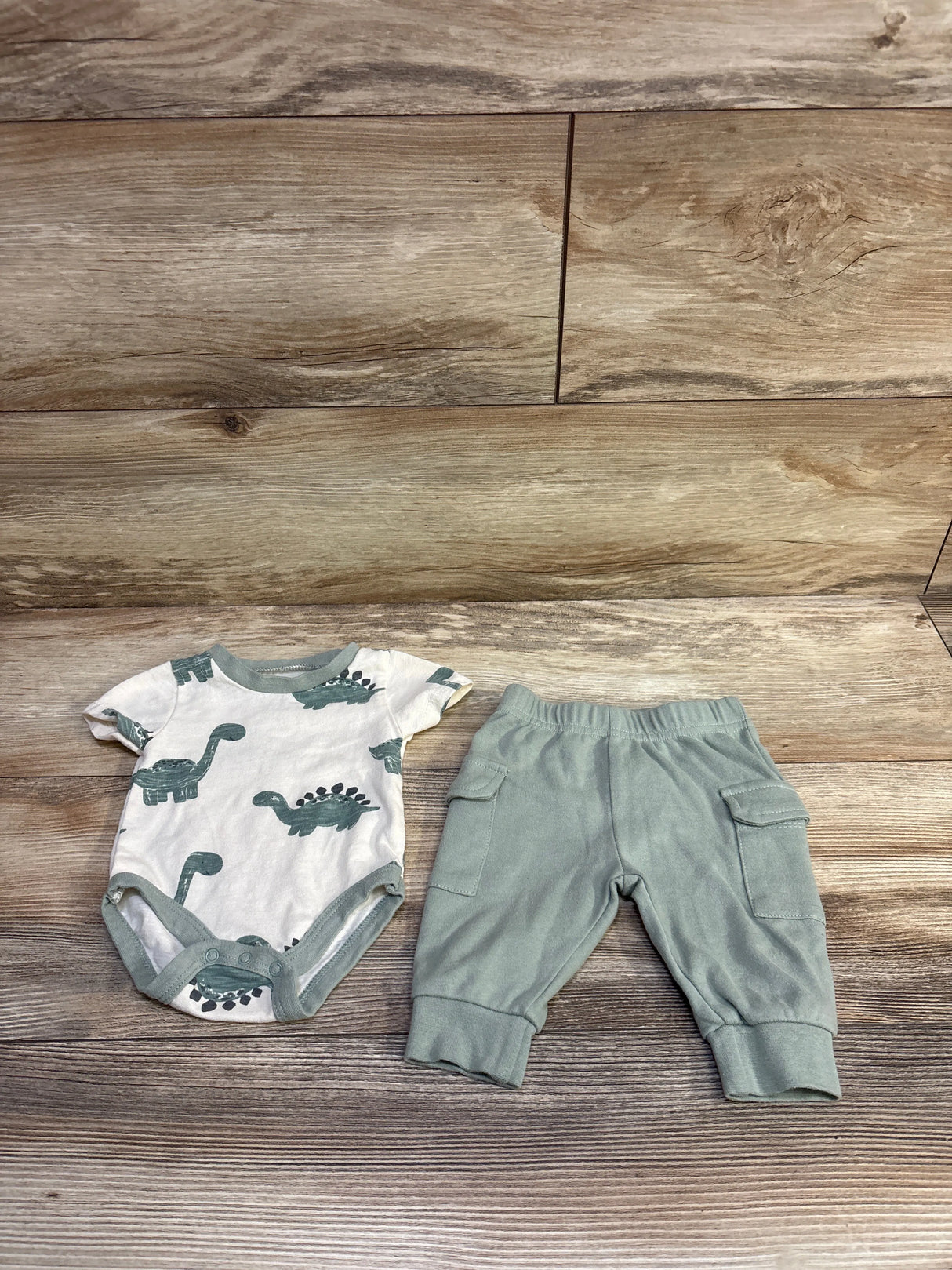 Baby Essentials 2pc Bodysuit & Pants Set Beige sz 3m