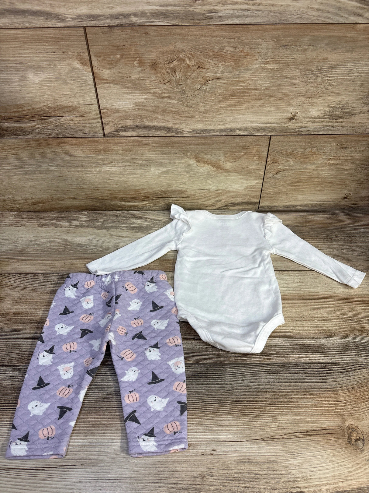 Lila & Jack 2pc My First Halloween Bodysuit & Pants Set White sz 6-9m