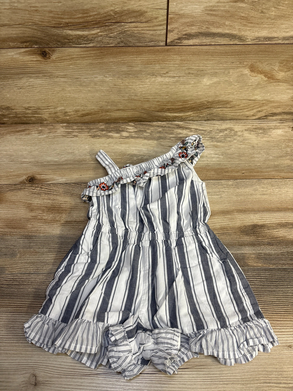 Janie and Jack Embroidered Striped Romper White sz 18-24m - Me n Mommy To Be
