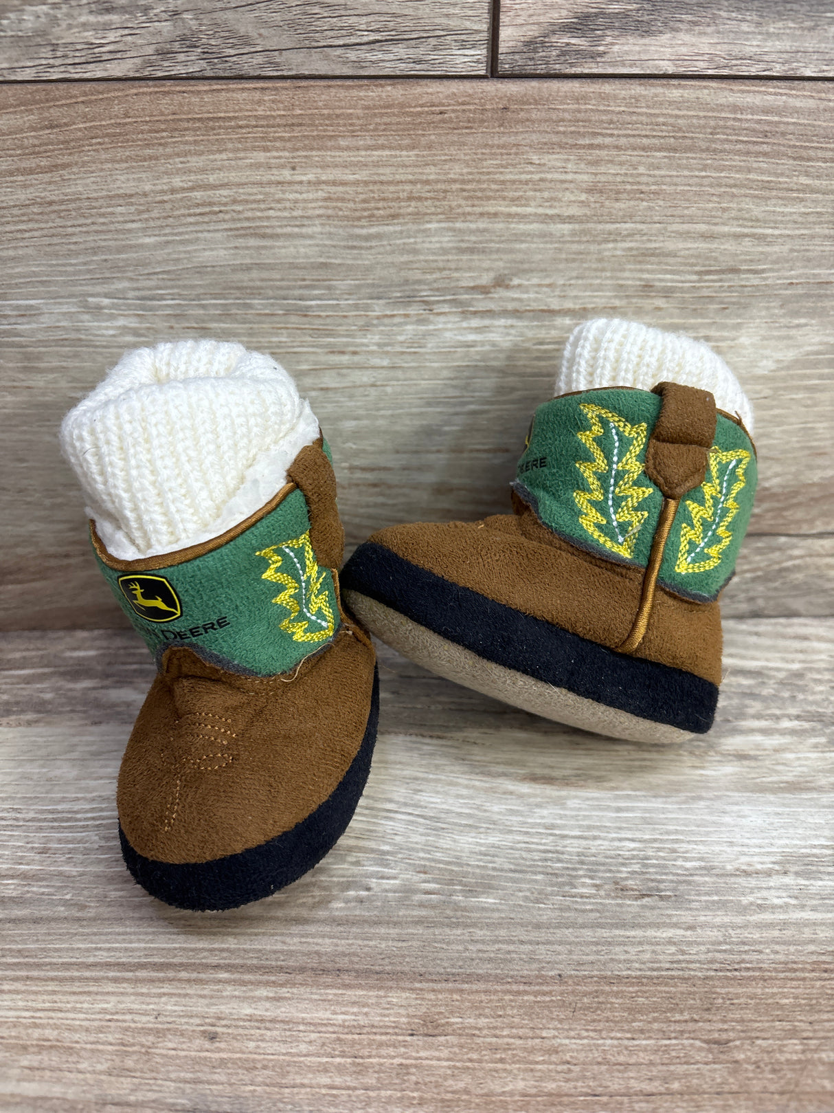 John Deere Infant Cowboy Boot Slipper Brown sz 1c