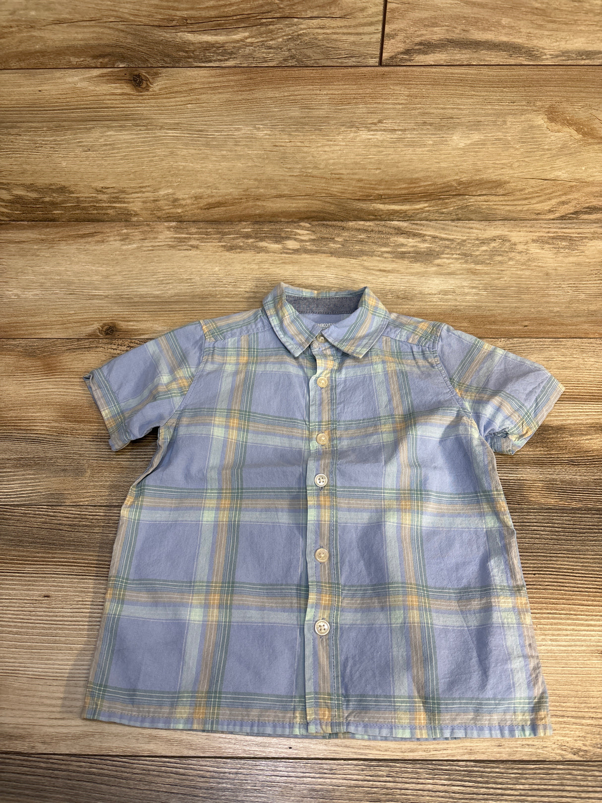 OshKosh Plaid Button-Up Shirt Blue sz 3T