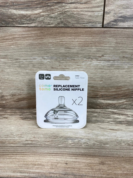 Comotomo Replacement Silicone Nipples - Fast Flow 6+ Months - Me n Mommy To Be