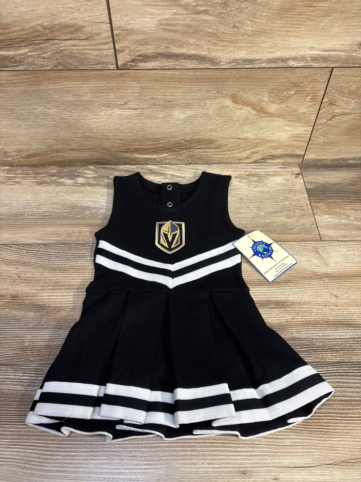 NEW Creative Knitwear 1Pc VGK Cheerleader Dress Black sz 3-6m