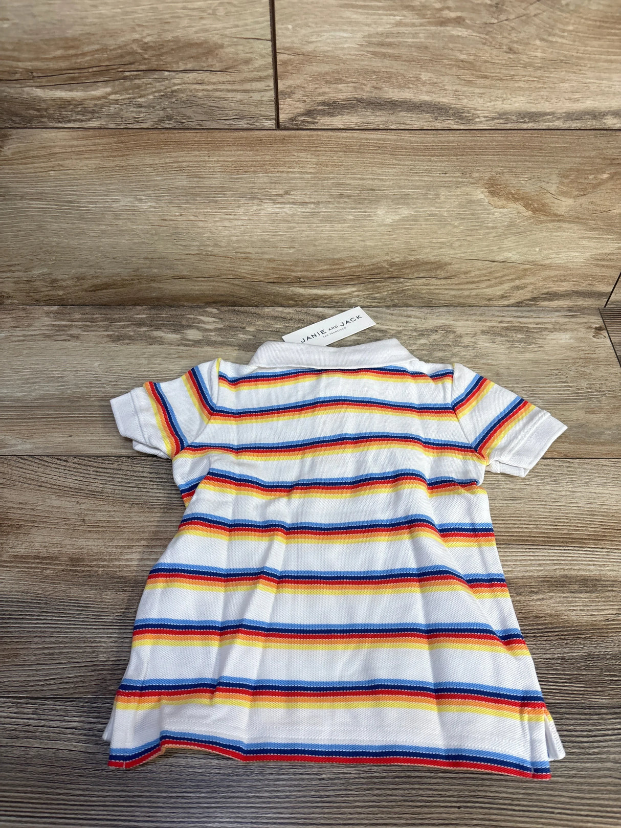 NEW Janie & Jack Striped Pique Polo Shirt White sz 12-18m