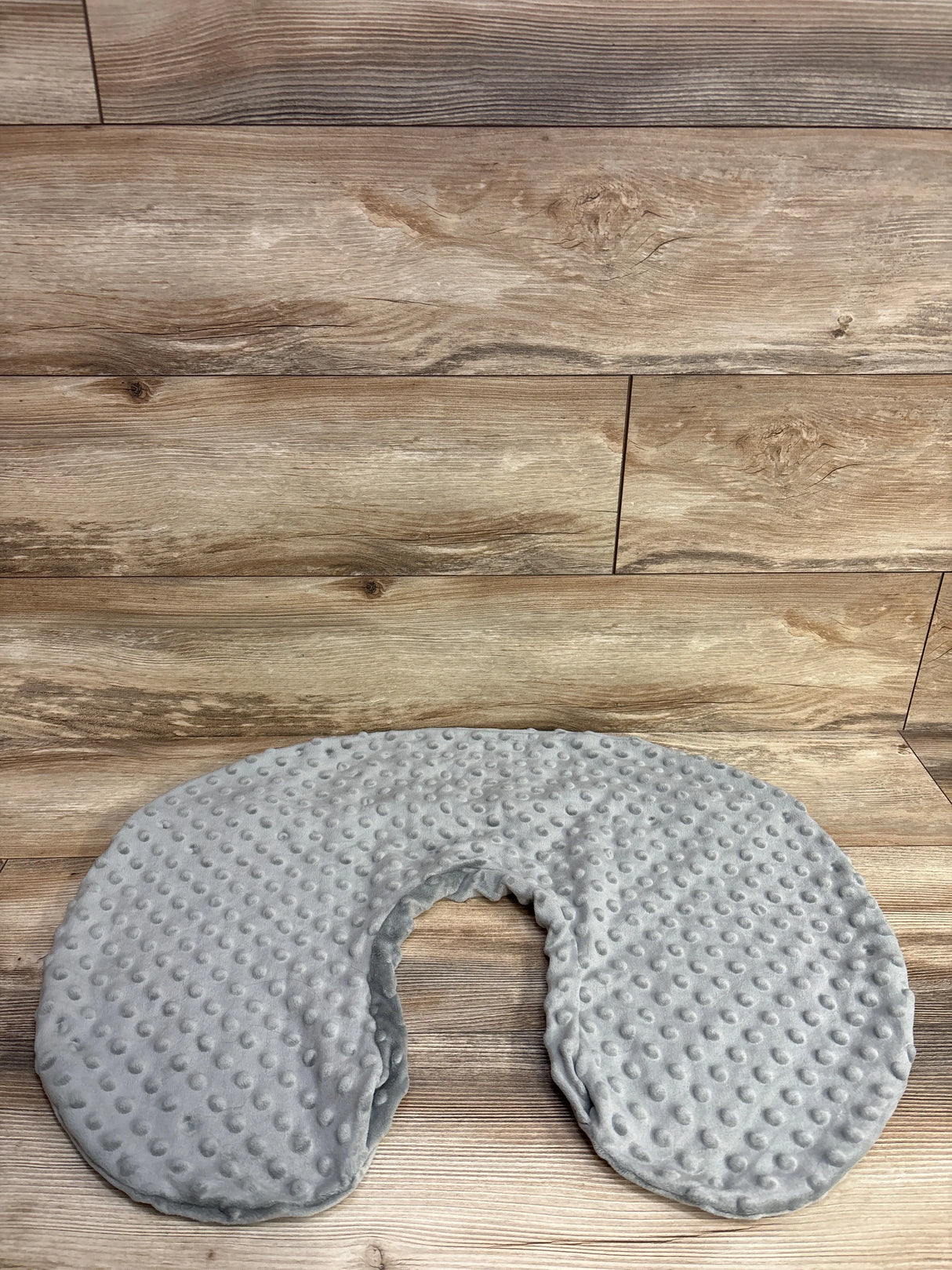 Nursing Pillow Cover in Grey Minky Dot