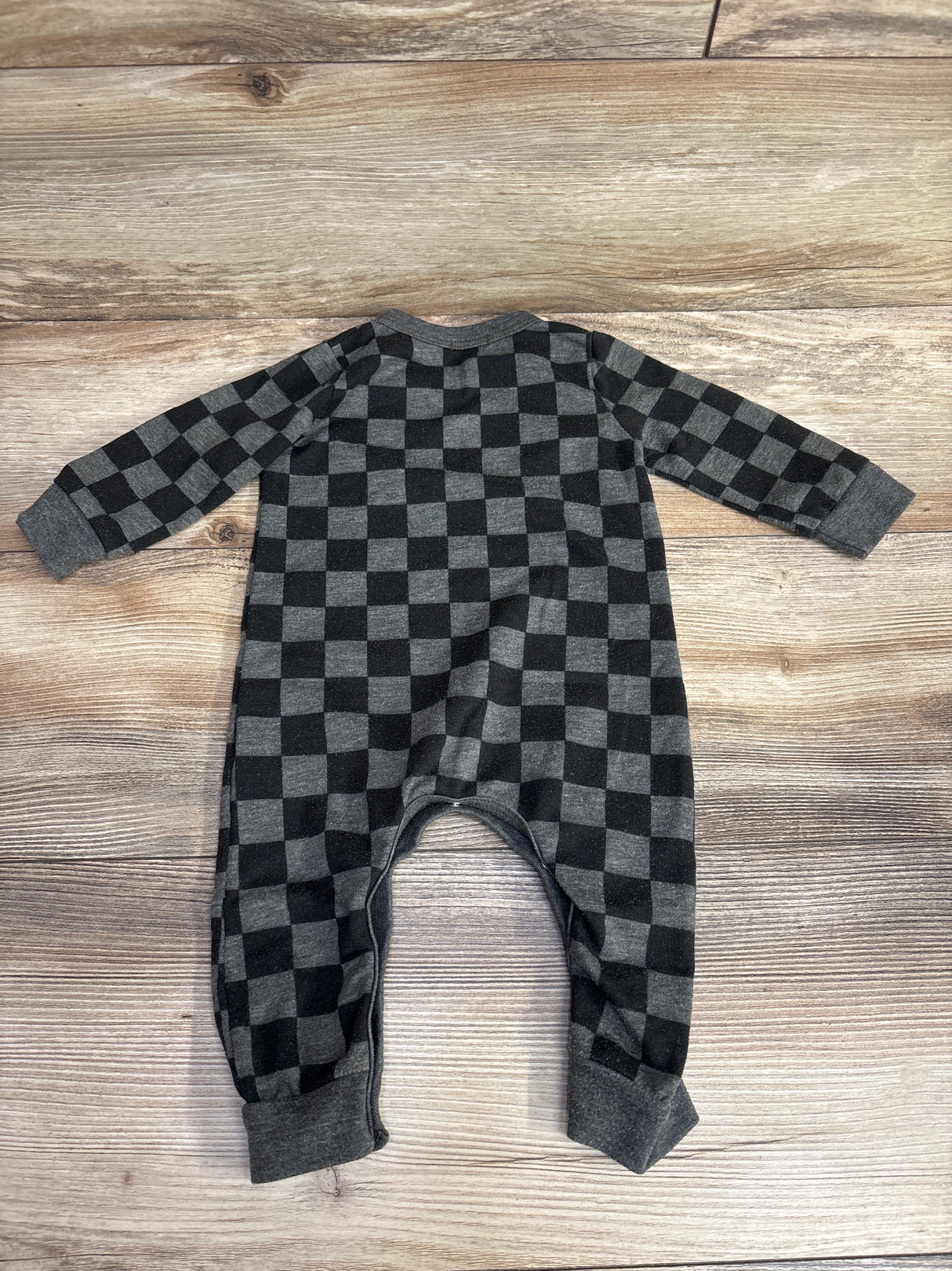 Cozii Checkered Print Coverall Grey sz 6m
