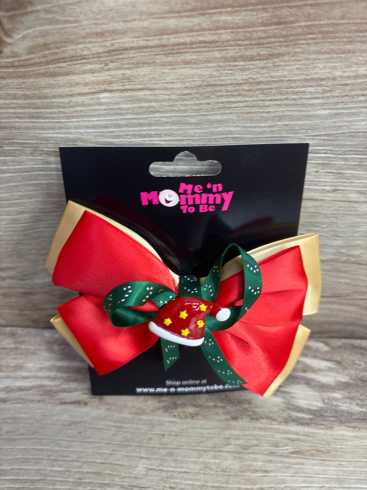 NEW Large Double-Layer Hair Bow w/ Santa Hat Applique
