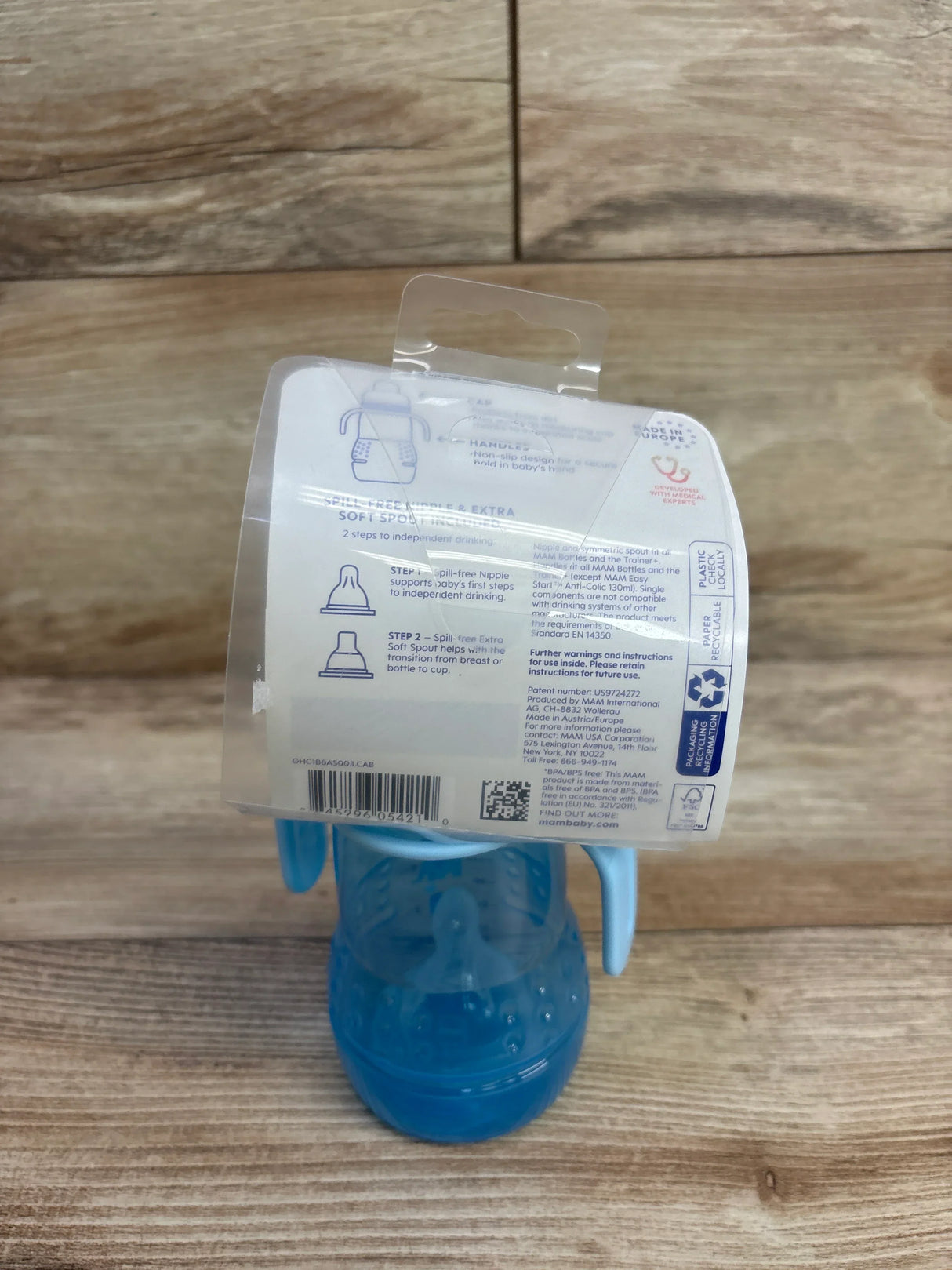 NEW MAM Trainer+ Sippy Cup Blue 8oz