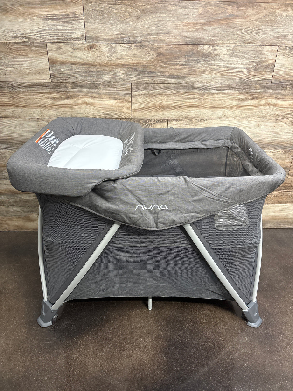 Nuna SENA Aire Playard, Travel Crib, & Changing Table in Granite