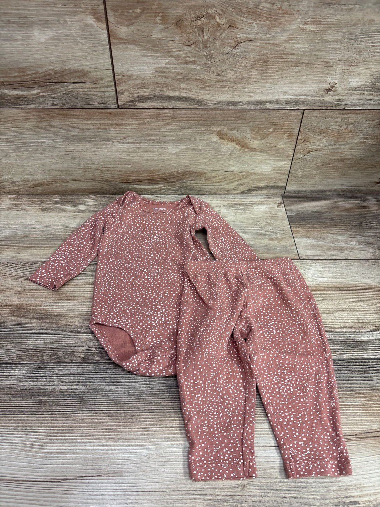 Just One You 2pc Long Sleeve Bodysuit & Pants Set Brown sz 9m