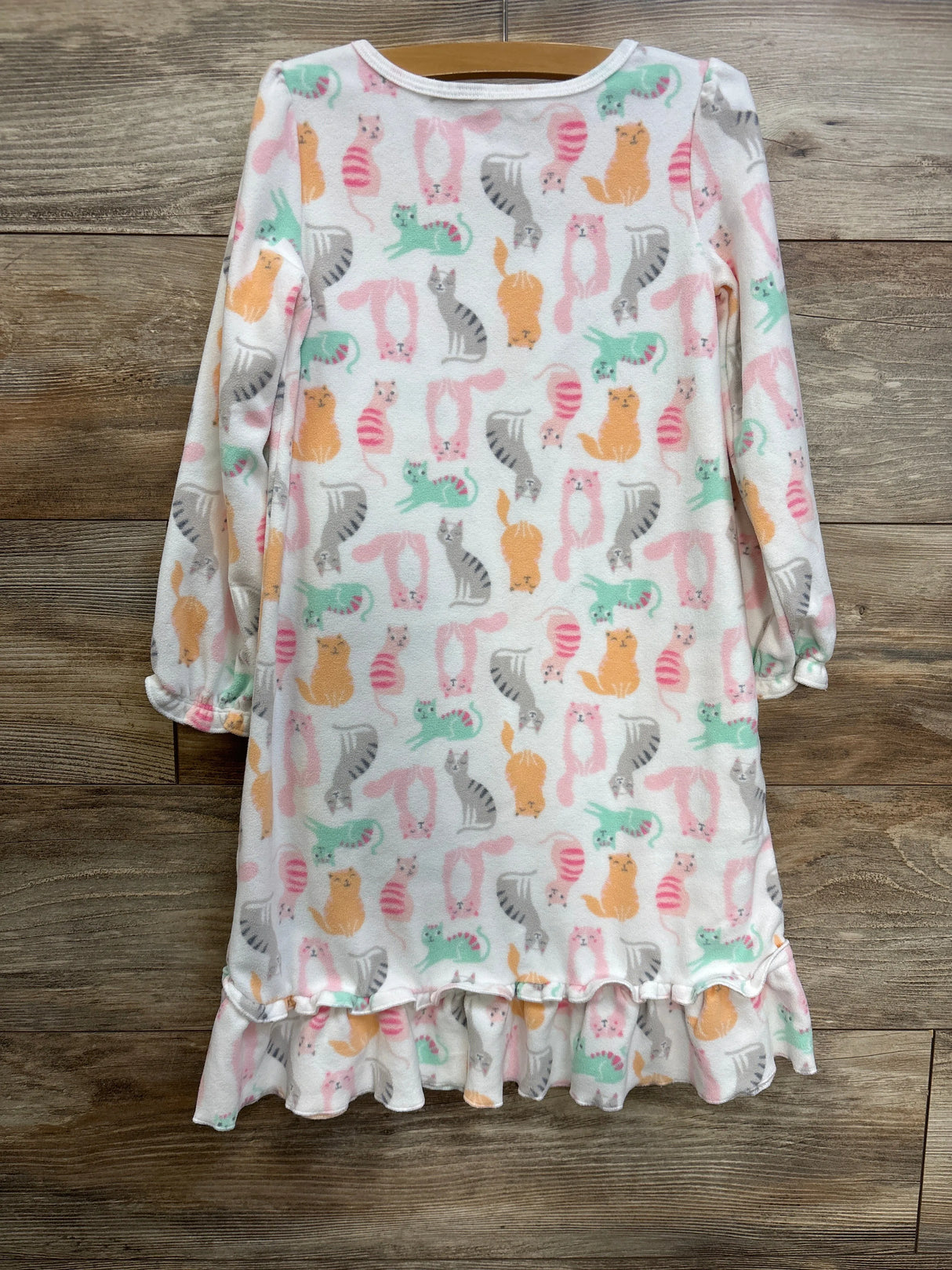 Simple Joys Cat Fleece Nightgown White sz 4-5T