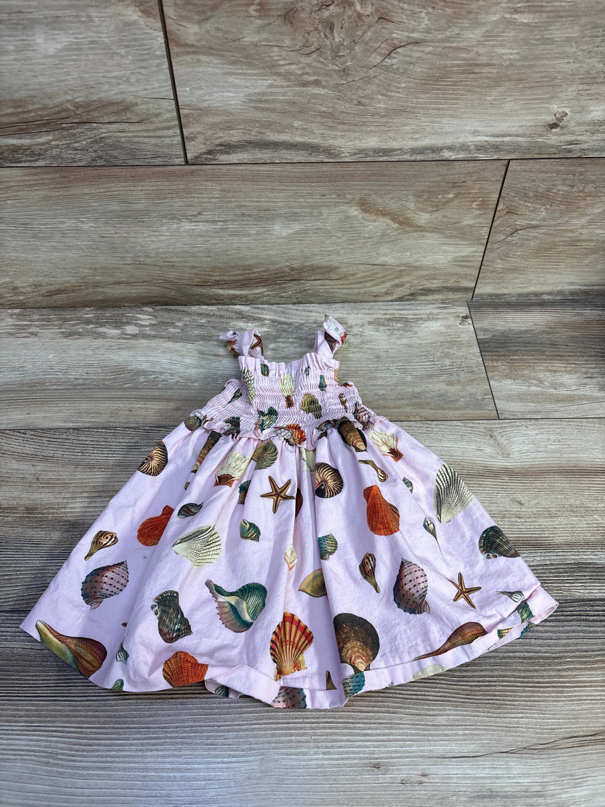 Edgehill Collection Shell Print Smocked Dress Pink sz 6m
