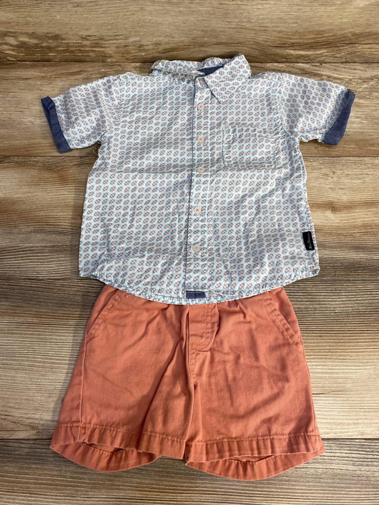 Ben Sherman 2pc Button Up Shirt & Shorts Blue sz 2T - Me n Mommy To Be