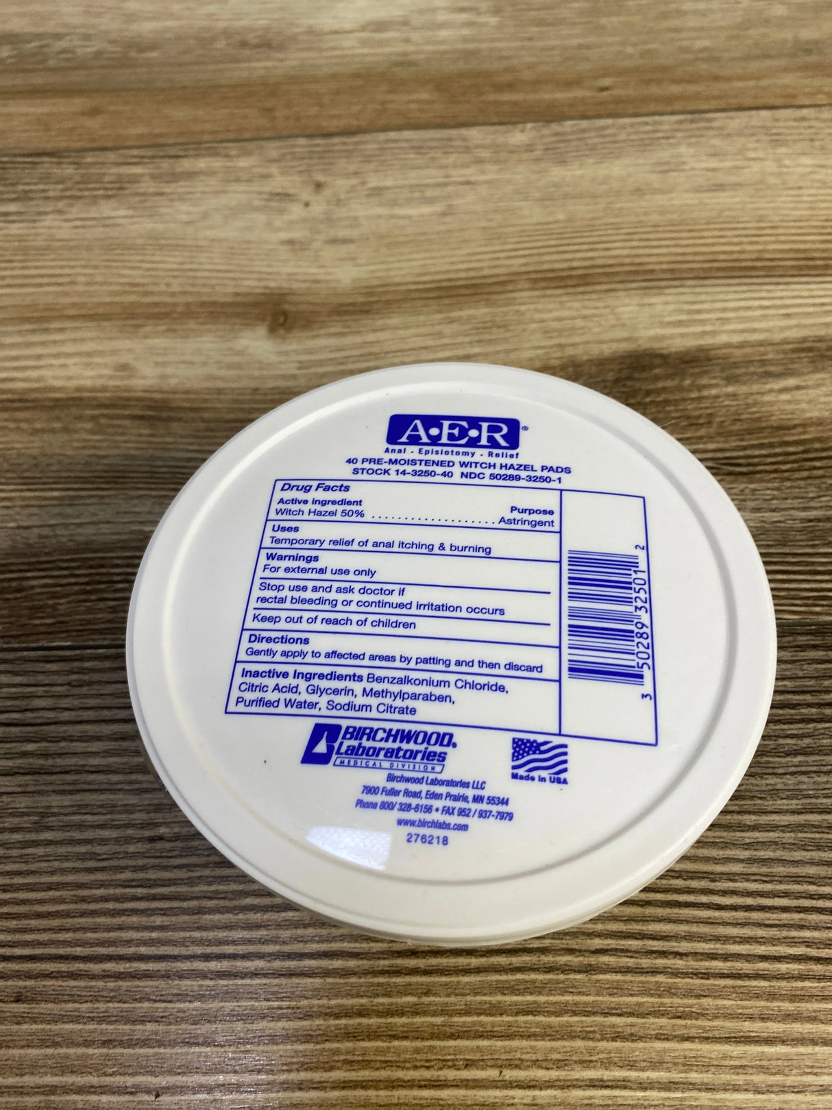 NEW Birchwood Laboratories A-E-R Medicated Cooling Witch Hazel Pads 40ct.