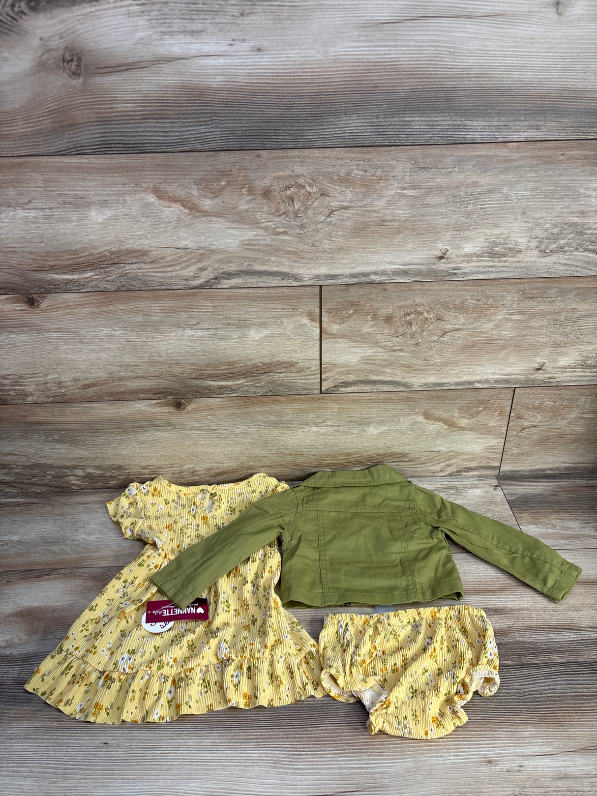 NEW Nannette 3pc Jacket, Dress, & Bloomers Set Green sz 18m