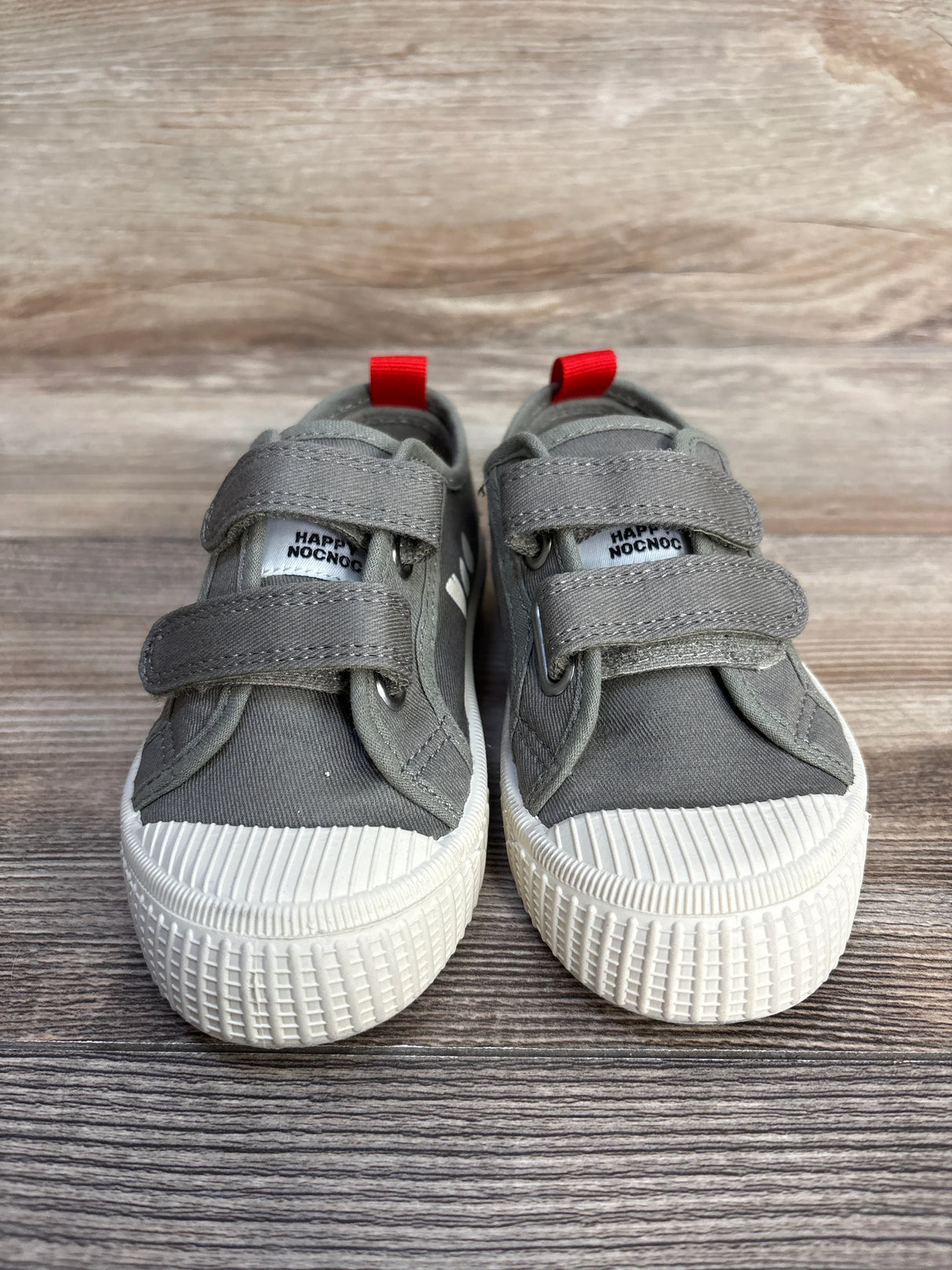 Happy Nocnoc Canvas Dual Strap Sneakers, Grey sz 10c