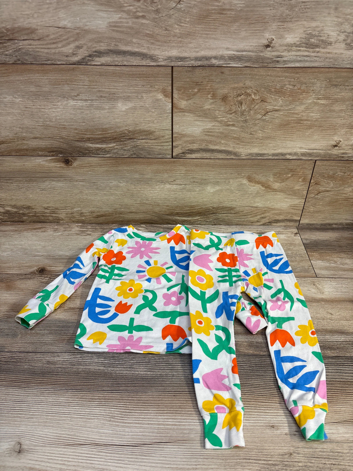 Old Navy 2pc Floral Pajama Set White sz 2T