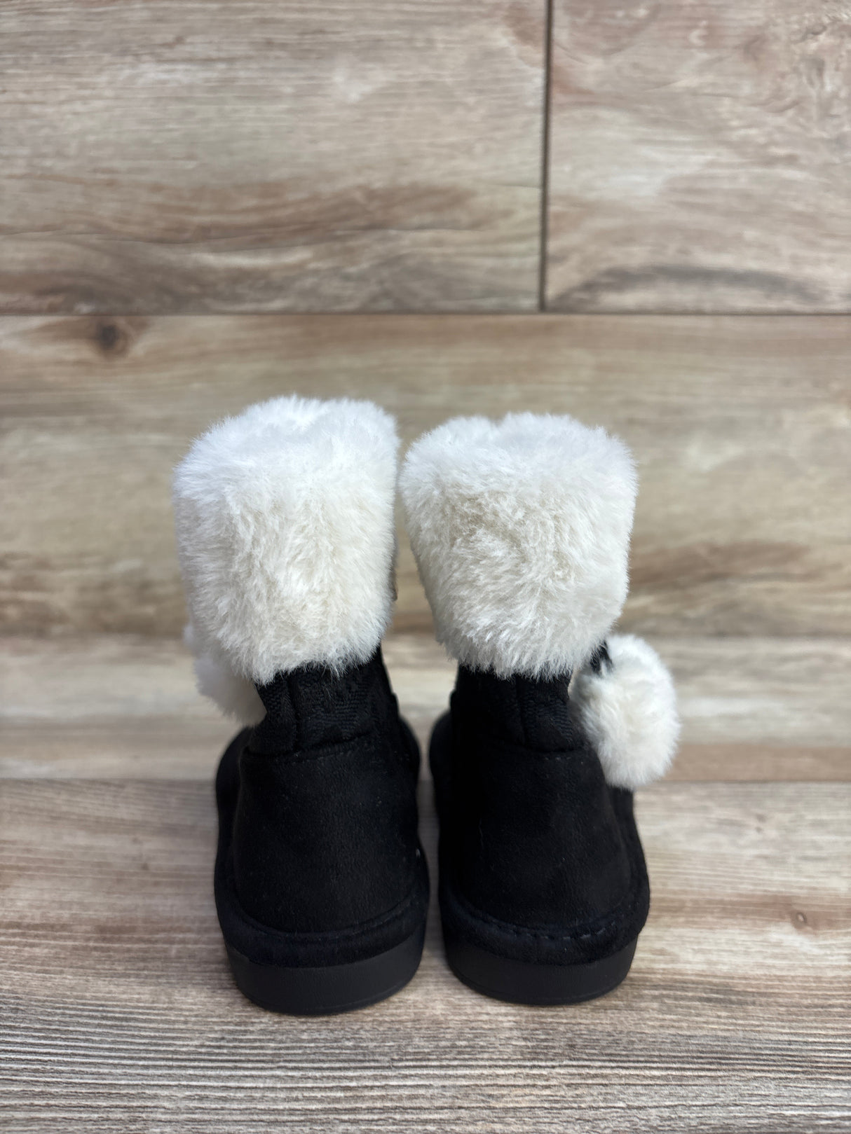 Michael Kors Faux Fur Suede Pom Pom Boots Black sz 7c