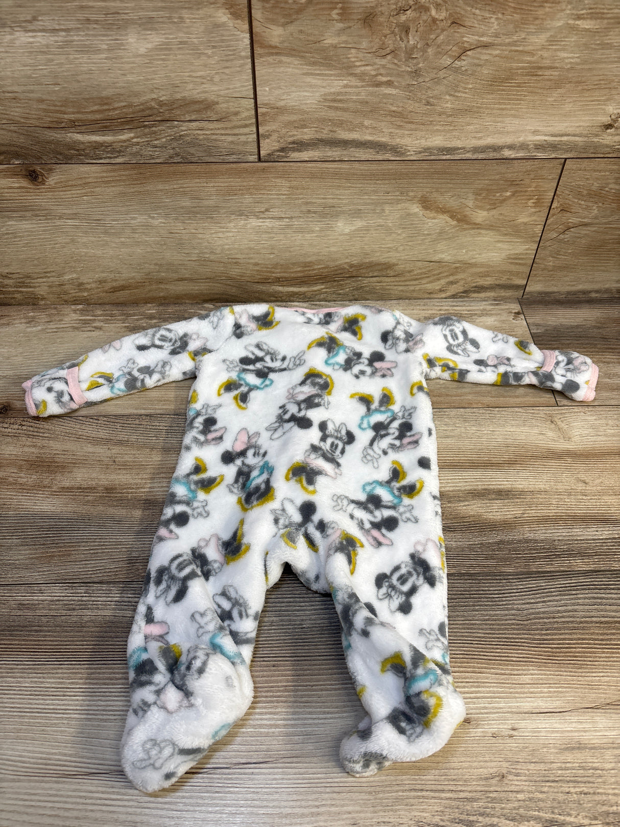 Disney Baby Plush Minnie Mouse Sleeper White sz 0-3m