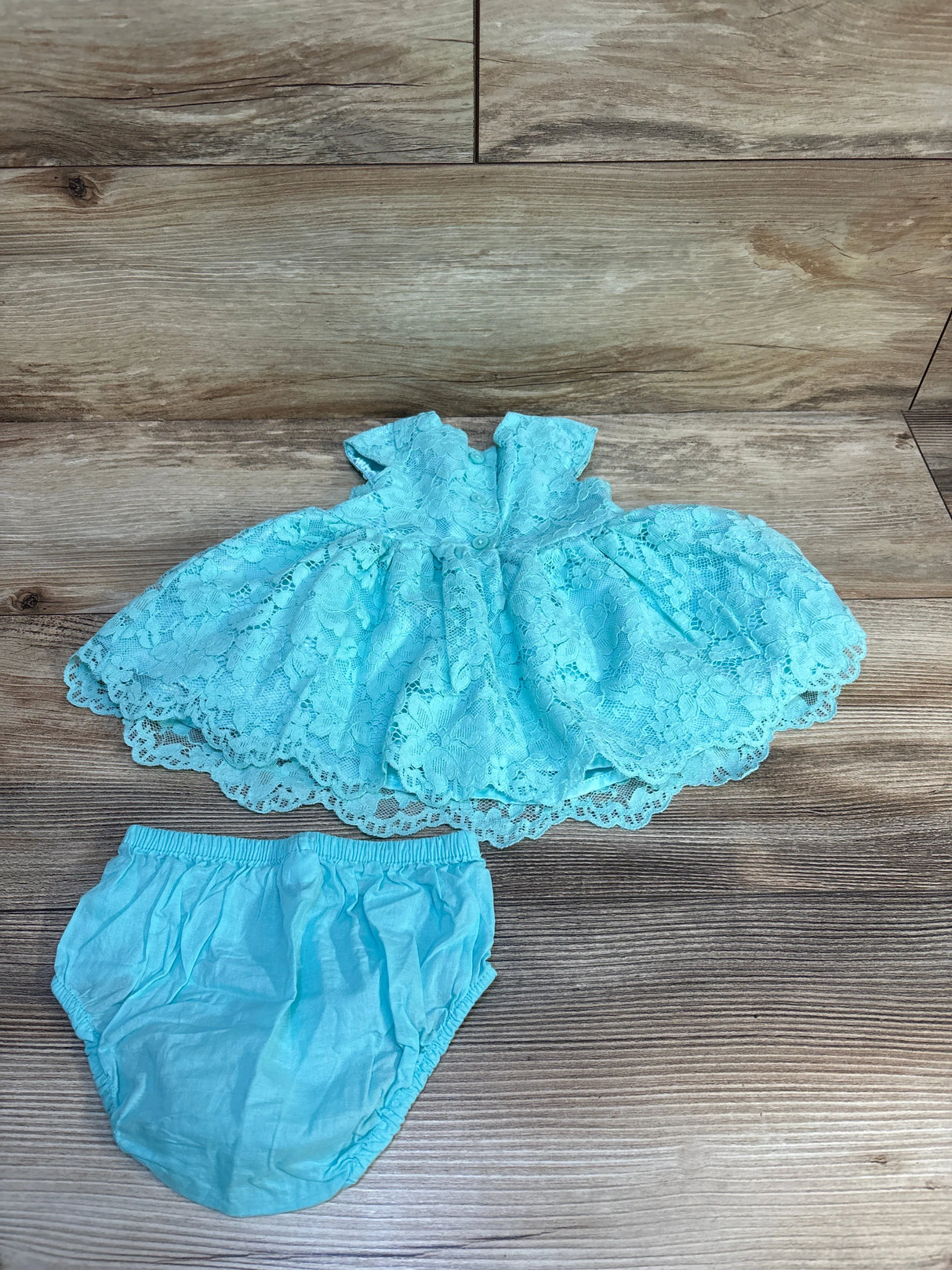 Children's Place Lace Dress Aqua sz 0-3m