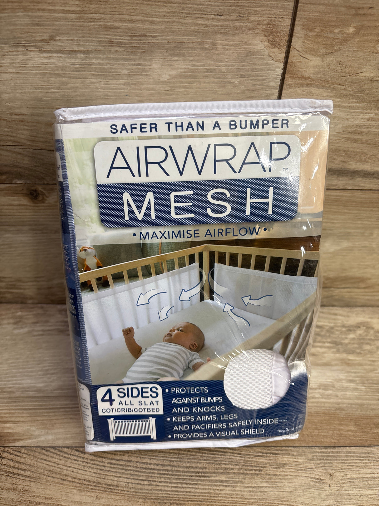 NEW Airwrap Mesh Cot/Crib Liner 4 Sides White