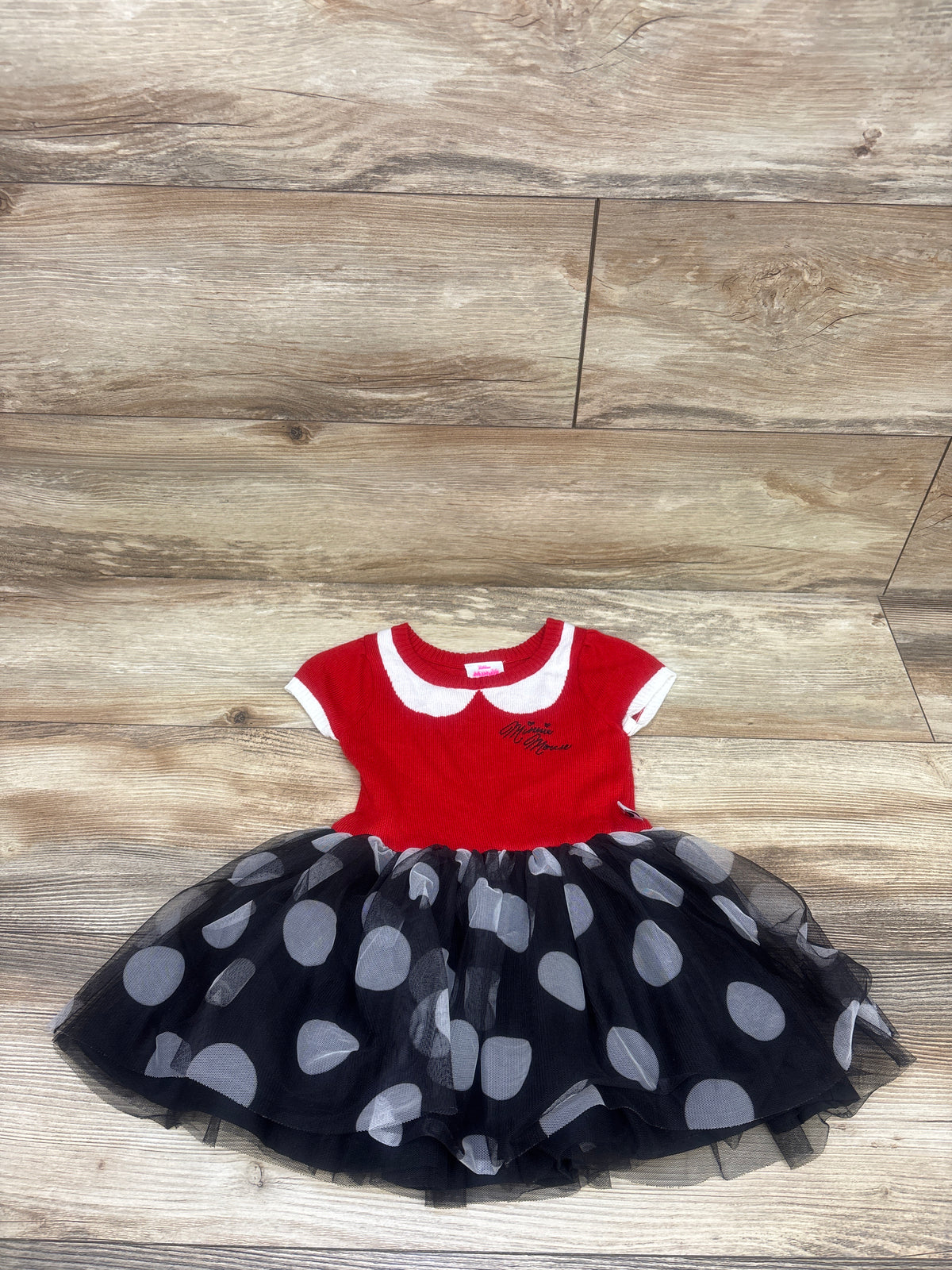 Disney Junior Minnie Mouse Knit Tulle Dress Red sz 2T