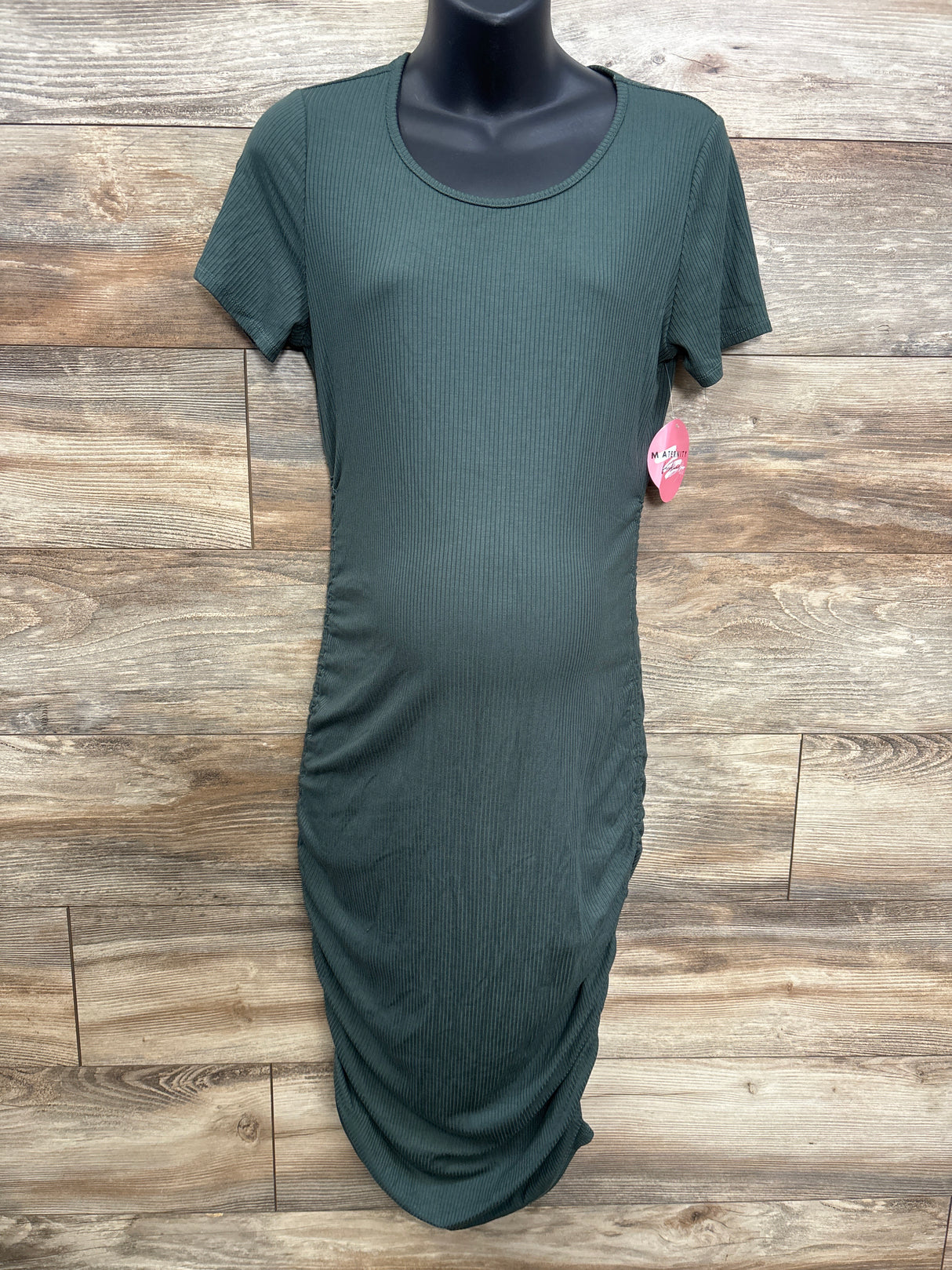 NEW Emma's Expressions Ruched Maternity Dress Green sz Large