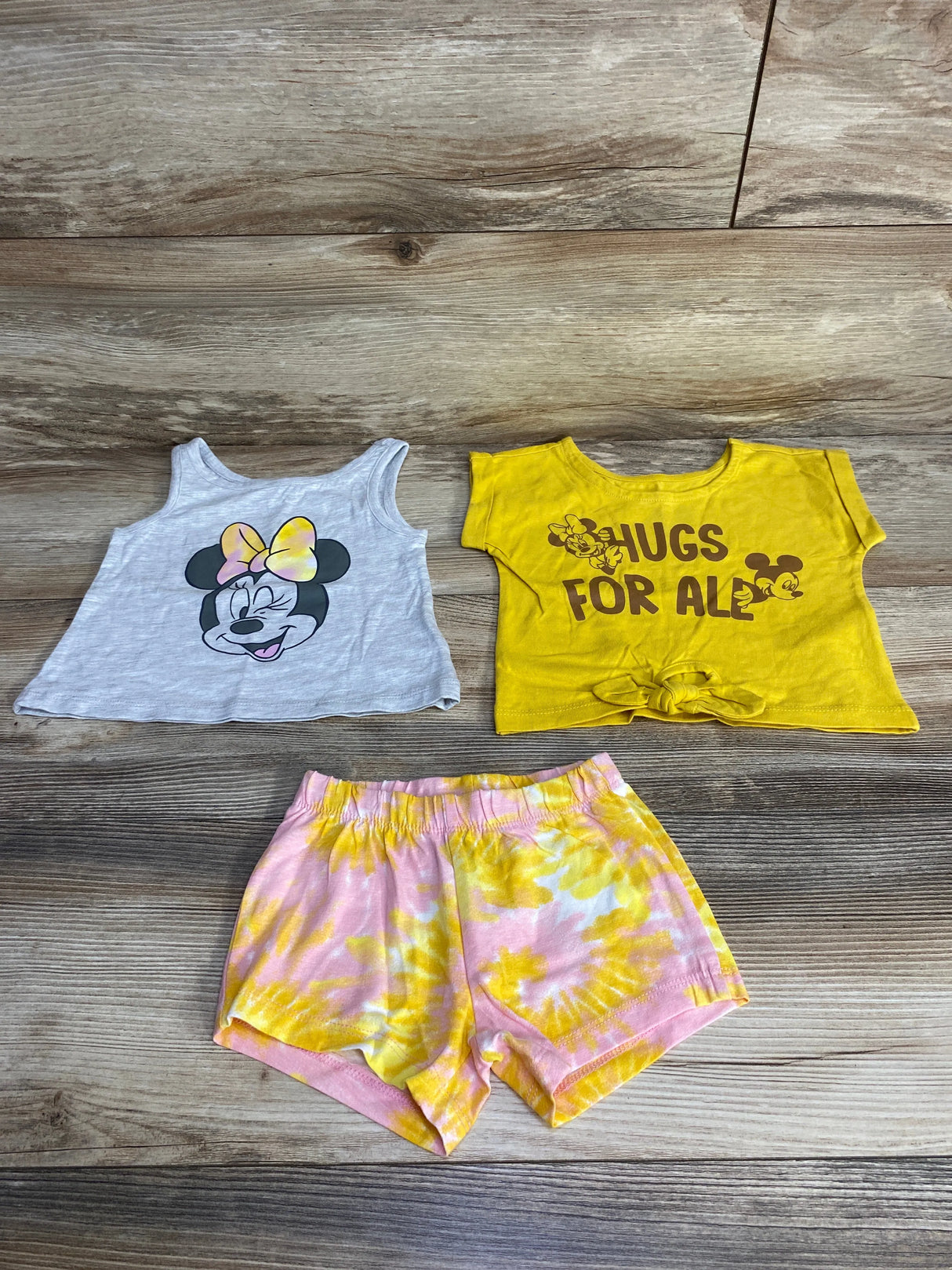 Disney 3pc Minnie Mouse Tops & Short Set Yellow sz 12m - Me n Mommy To Be