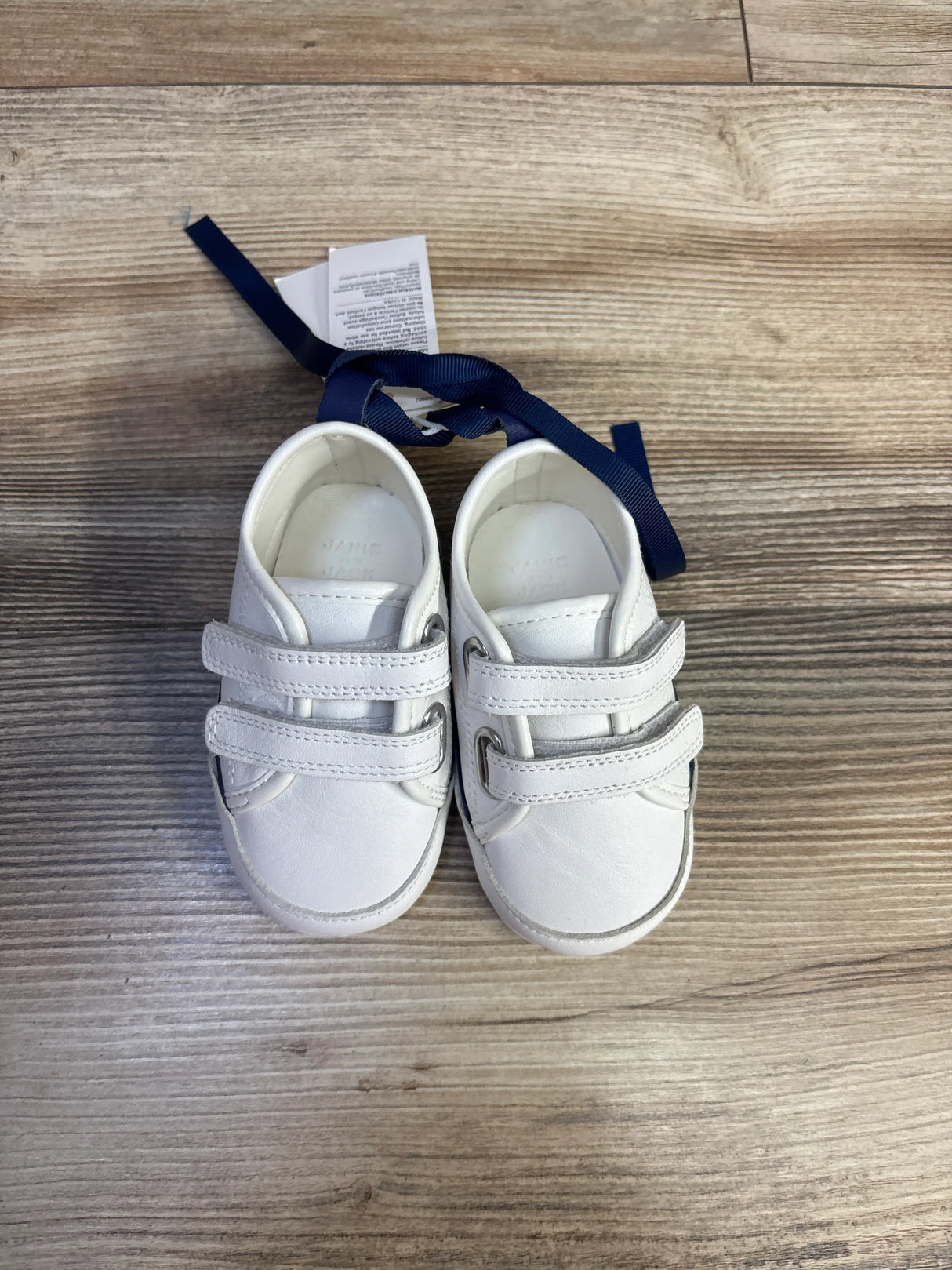NEW Janie & Jack Double Strap Sneakers White sz 3/4c