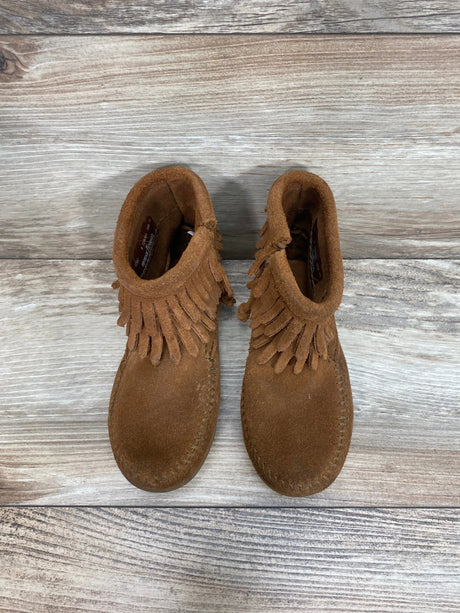 Minnetonka Double Fringe Side Zip Boot sz 9c - Me n Mommy To Be