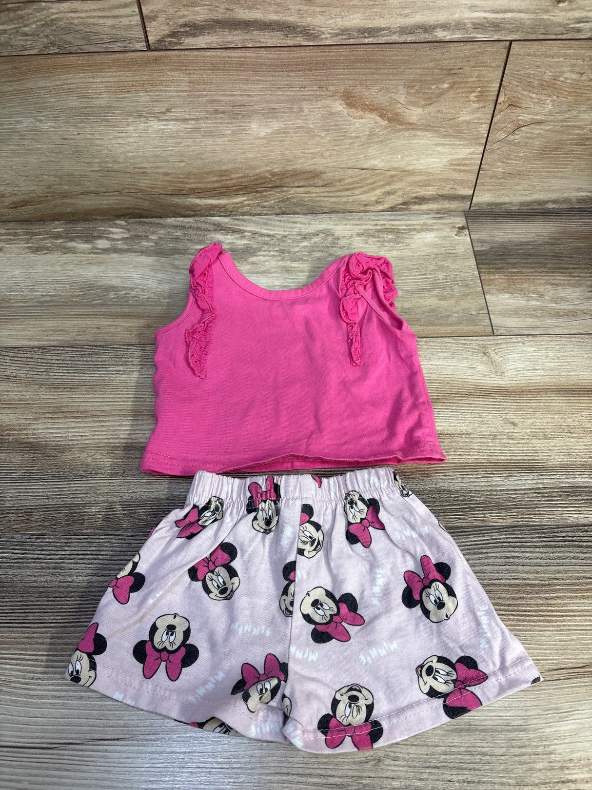 Disney Baby 2pc Minnie Mouse Tank Top & Shorts Set Pink sz 12m