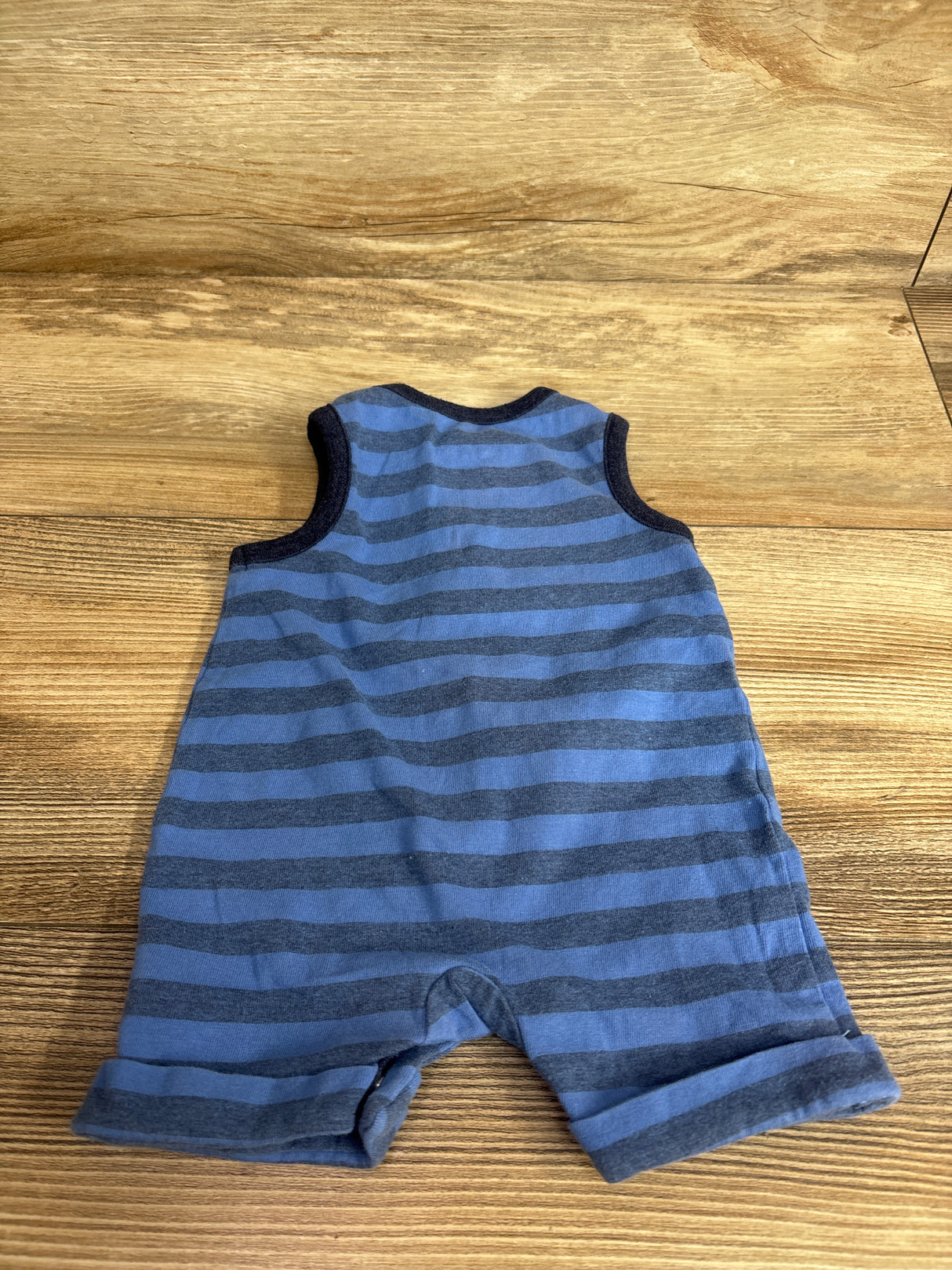 Cat & Jack Striped Henley Tank Shortie Romper Blue sz Newborn