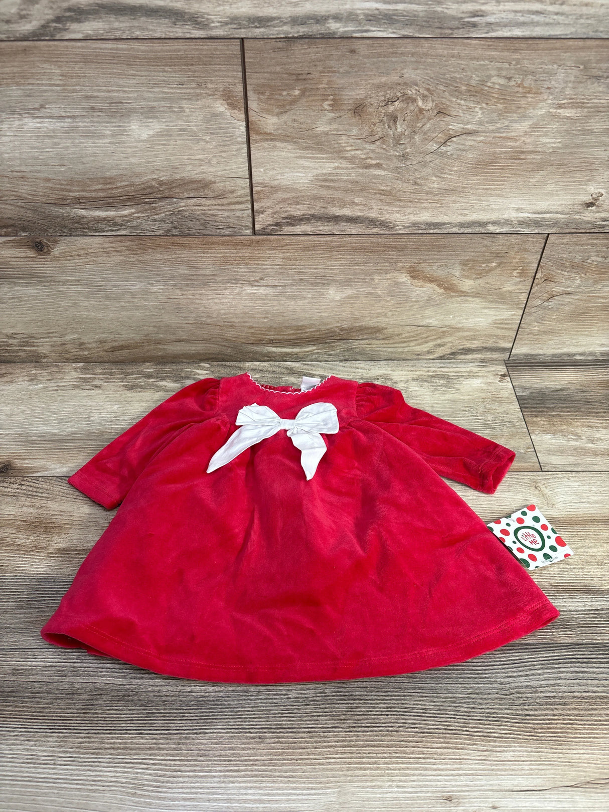 NEW Little Me Velvet Bow Dress Red sz 6m