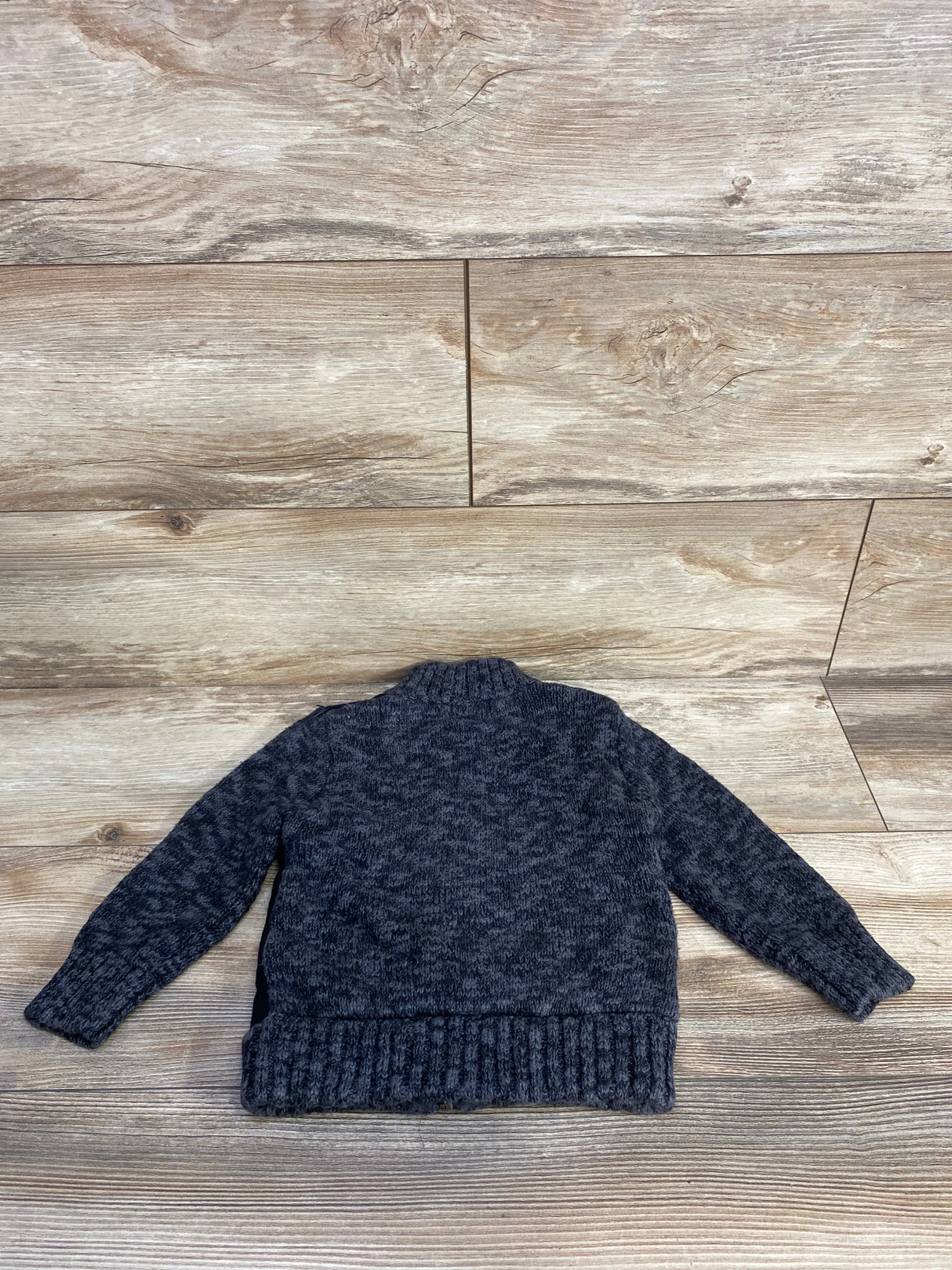 Cat & Jack Chunky Knit Full Zip Sweater Black sz 2T