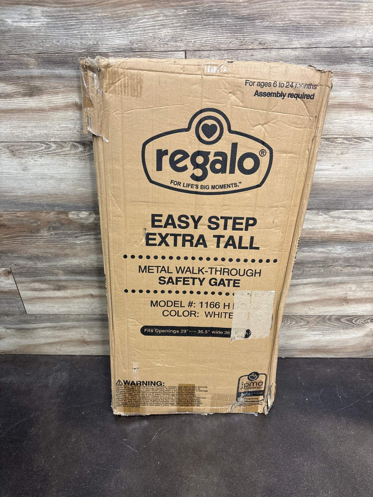 NEW Regalo Extra Tall Easy Step Metal Walk Through Baby Gate White