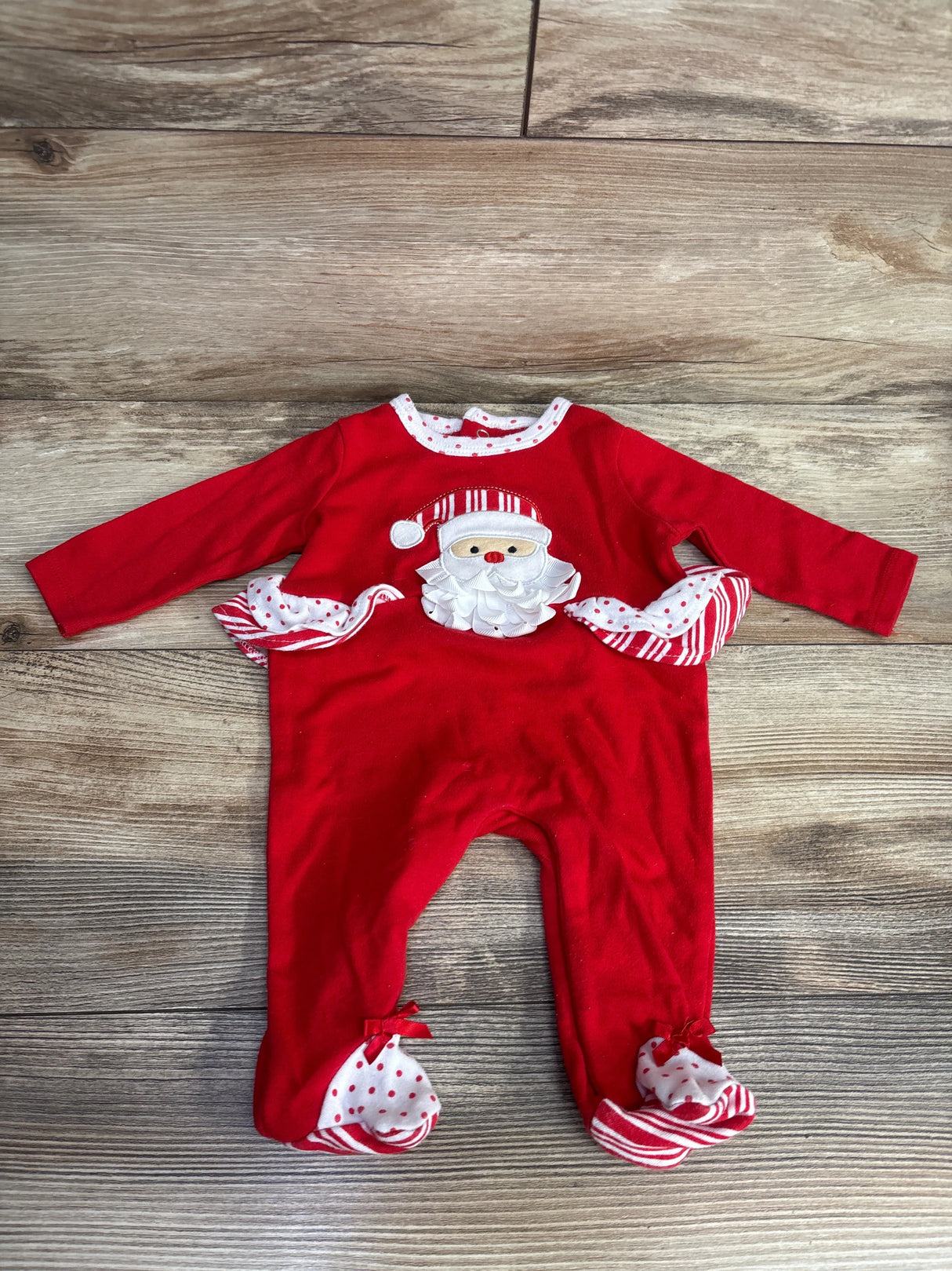 Textured Santa Coverall Red sz 0-3m