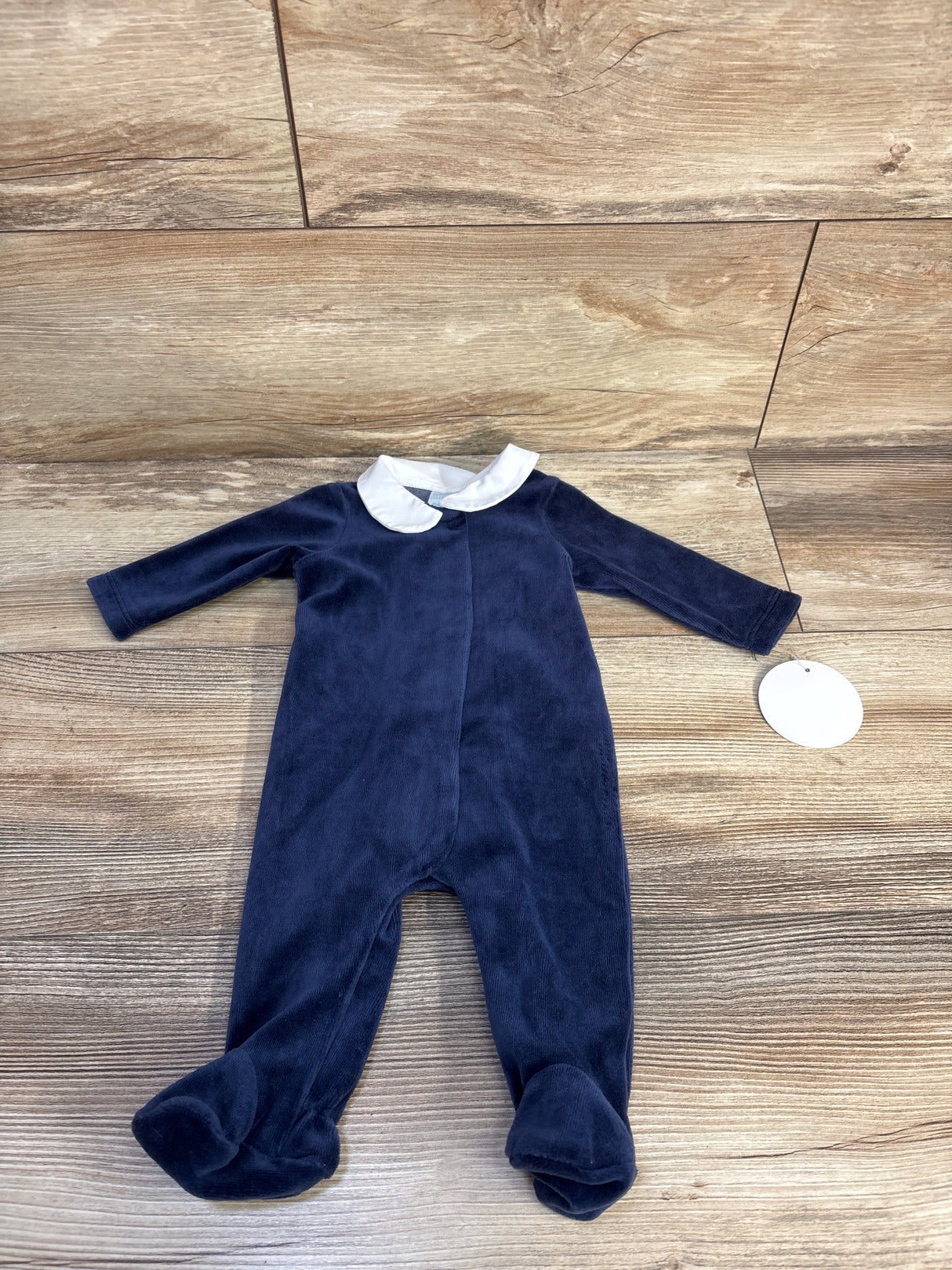 NEW Edgehill Collection Velour Footed coverall Navy sz Newborn